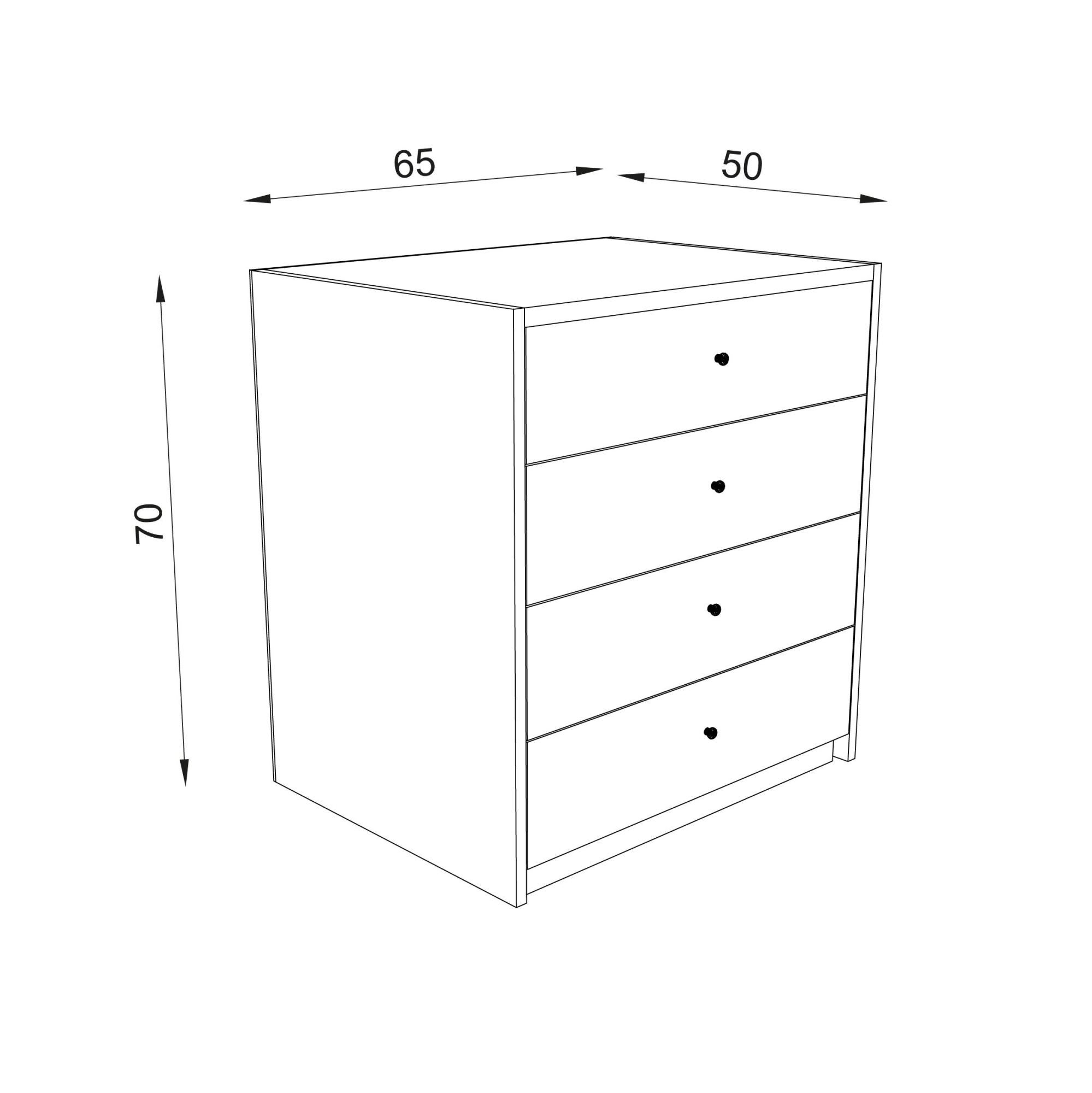 Cajonera ROBLE 4C 65x70x50 cm Leroy Merlin