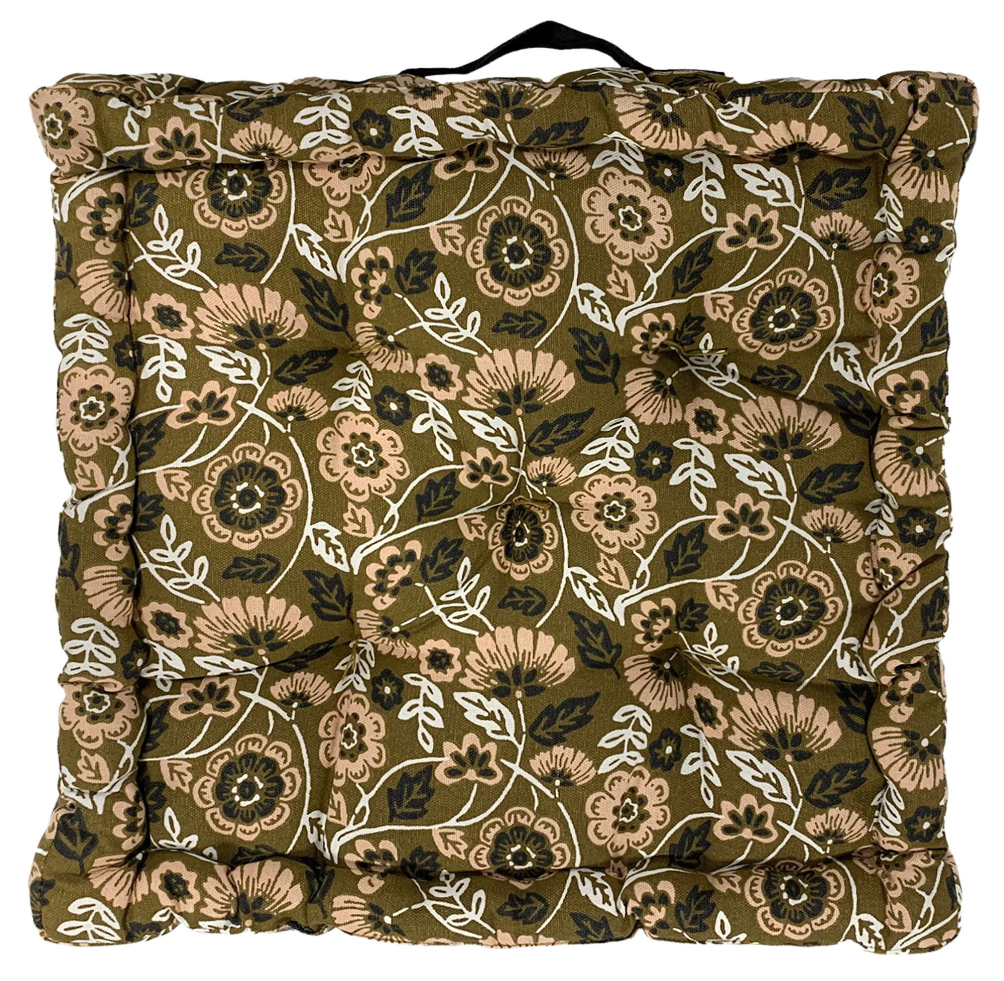 Cojín de suelo exterior/interior indies flor algodón multicolor 40x40x12cm