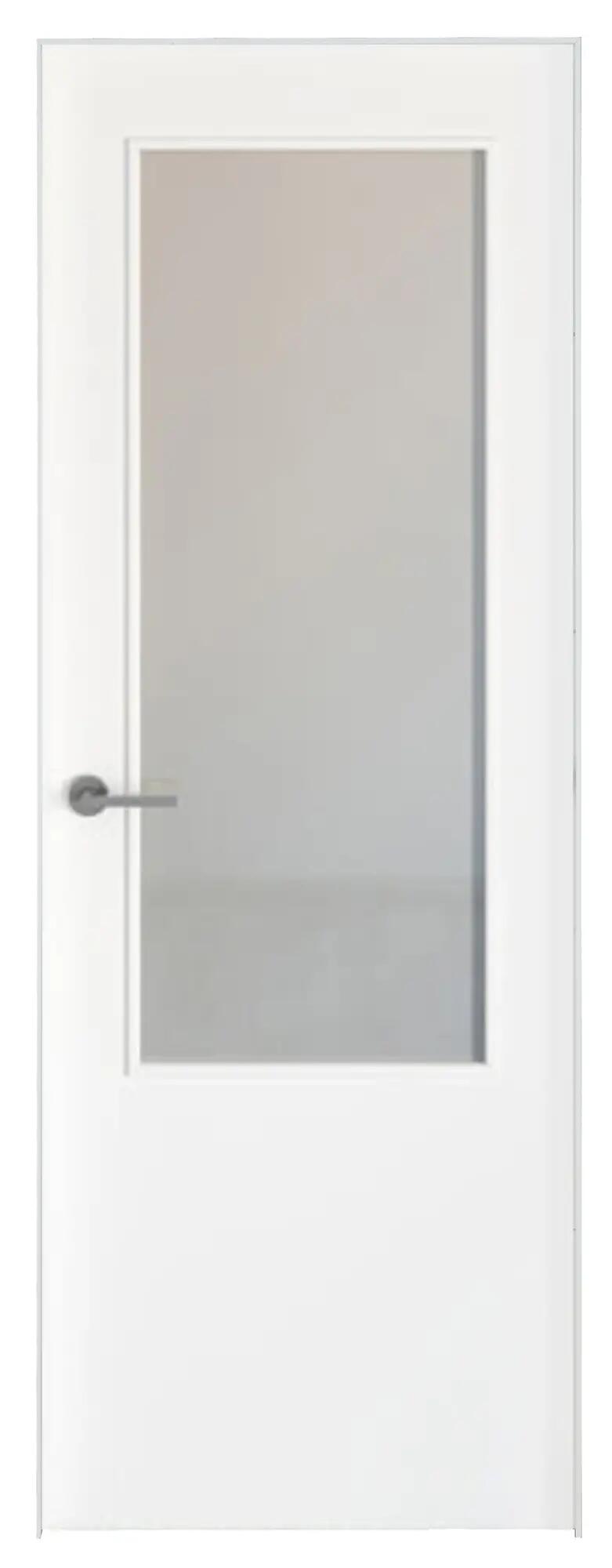 Conjunto puerta con cristal bari lacada blanca de 92,5 derecha + kit de tapetas