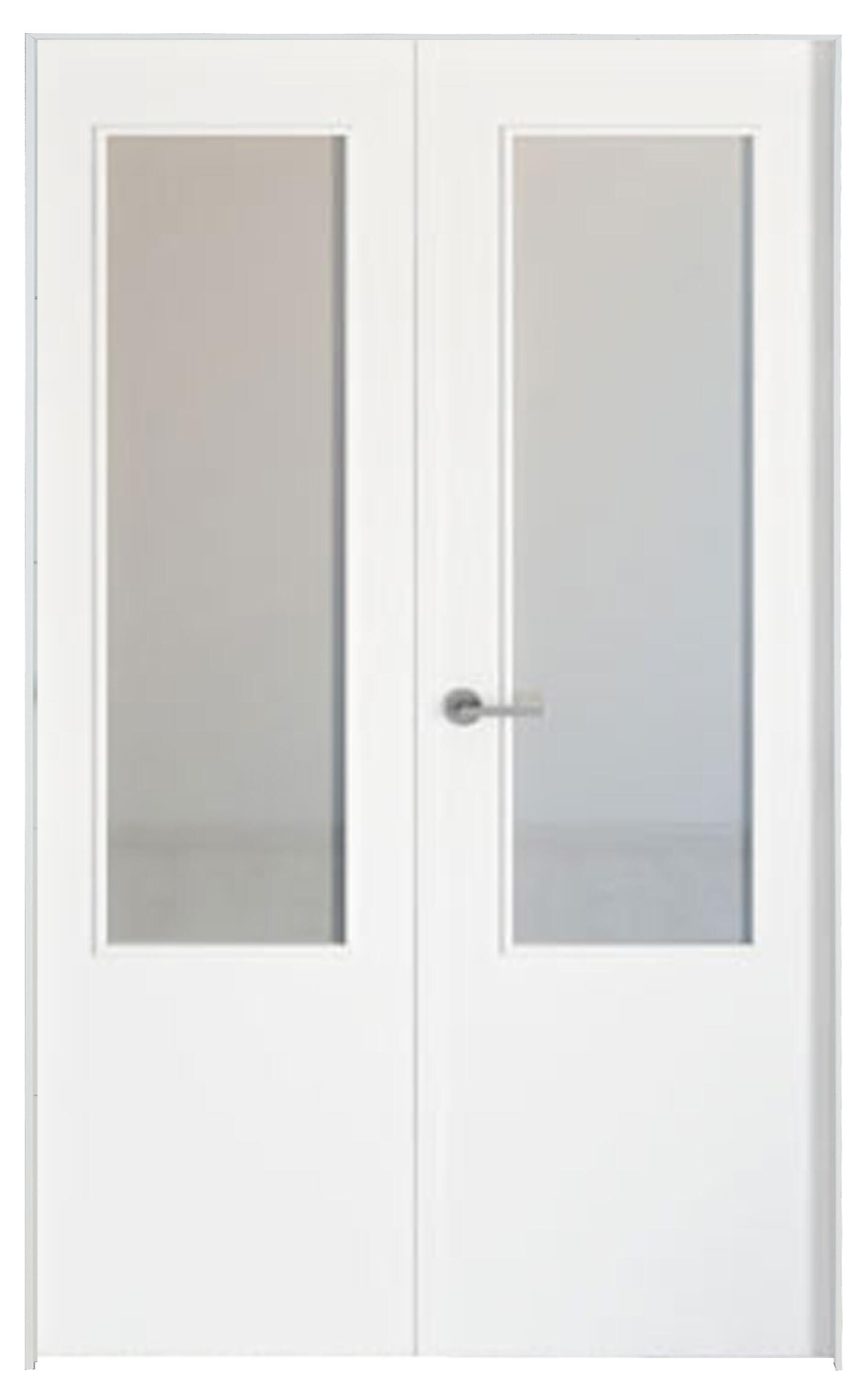 Conjunto puerta doble cristal bari blanca de 125 cm (62,5 + 62,5) dcha + tapetas