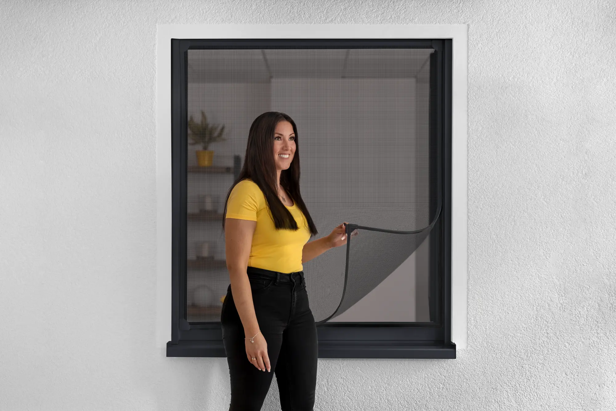 Mosquitera fija flexible gris para ventana de 130x150 cm