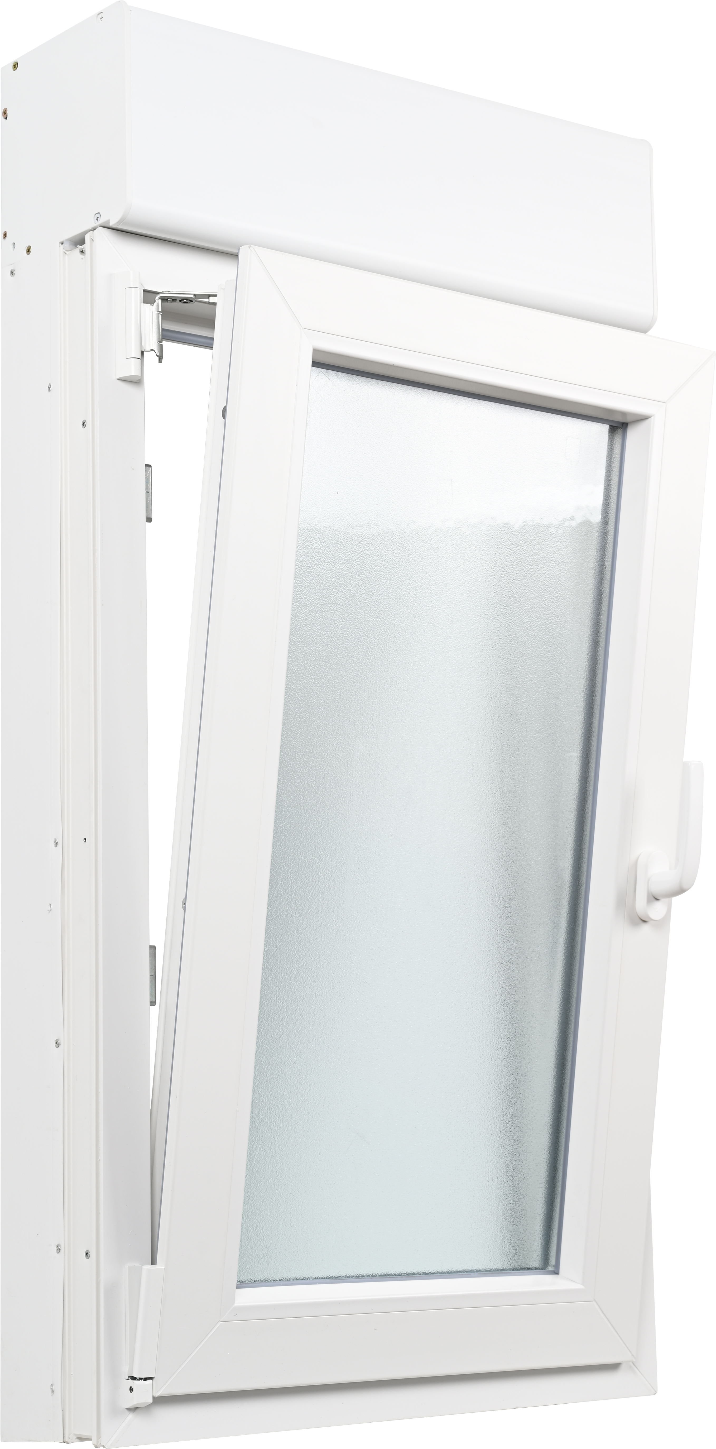 Ventana PVC ARTENS blanca oscilobatiente con persiana de 120X119 cm