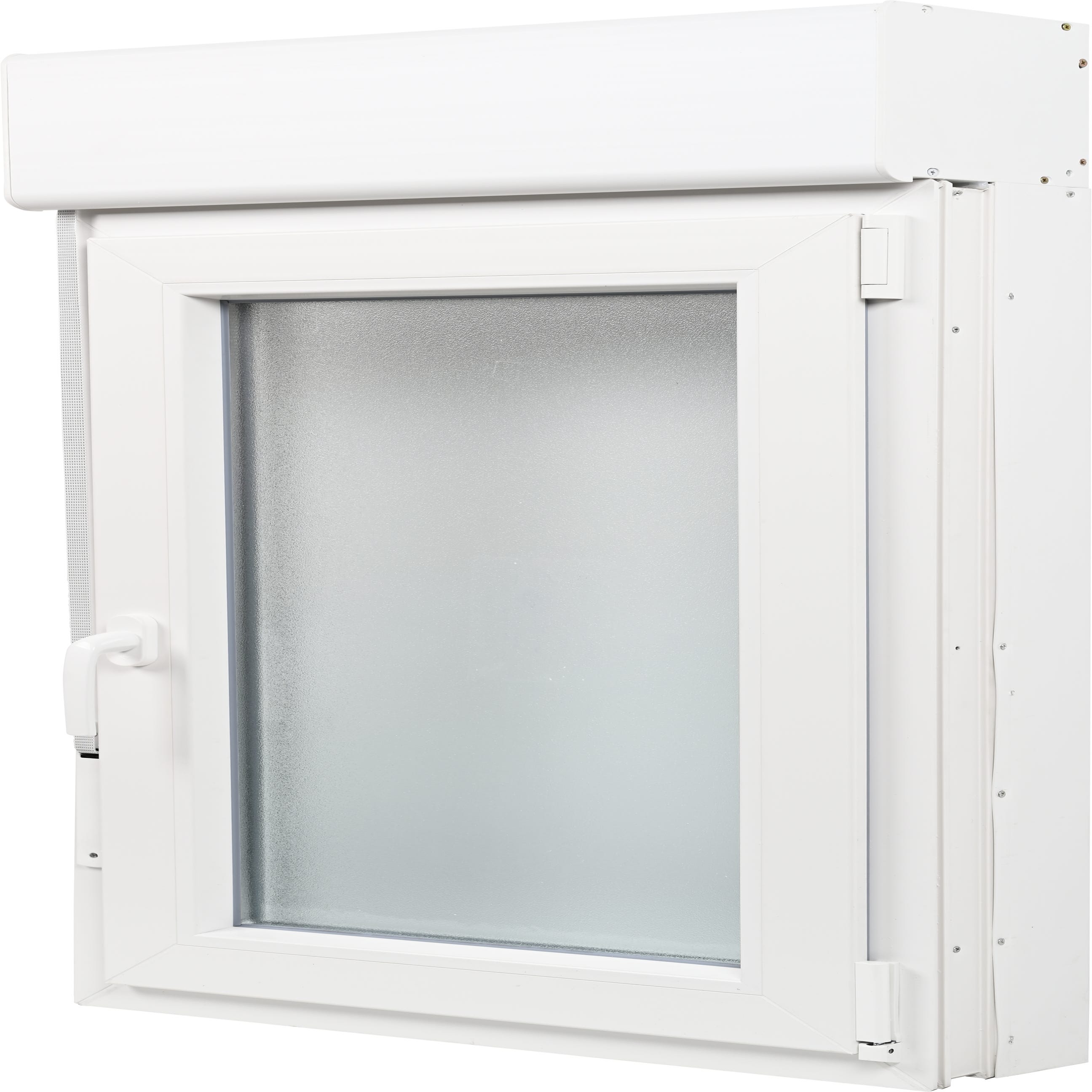 Balconera PVC ARTENS blanca oscilobatiente con persiana 85X229 cm