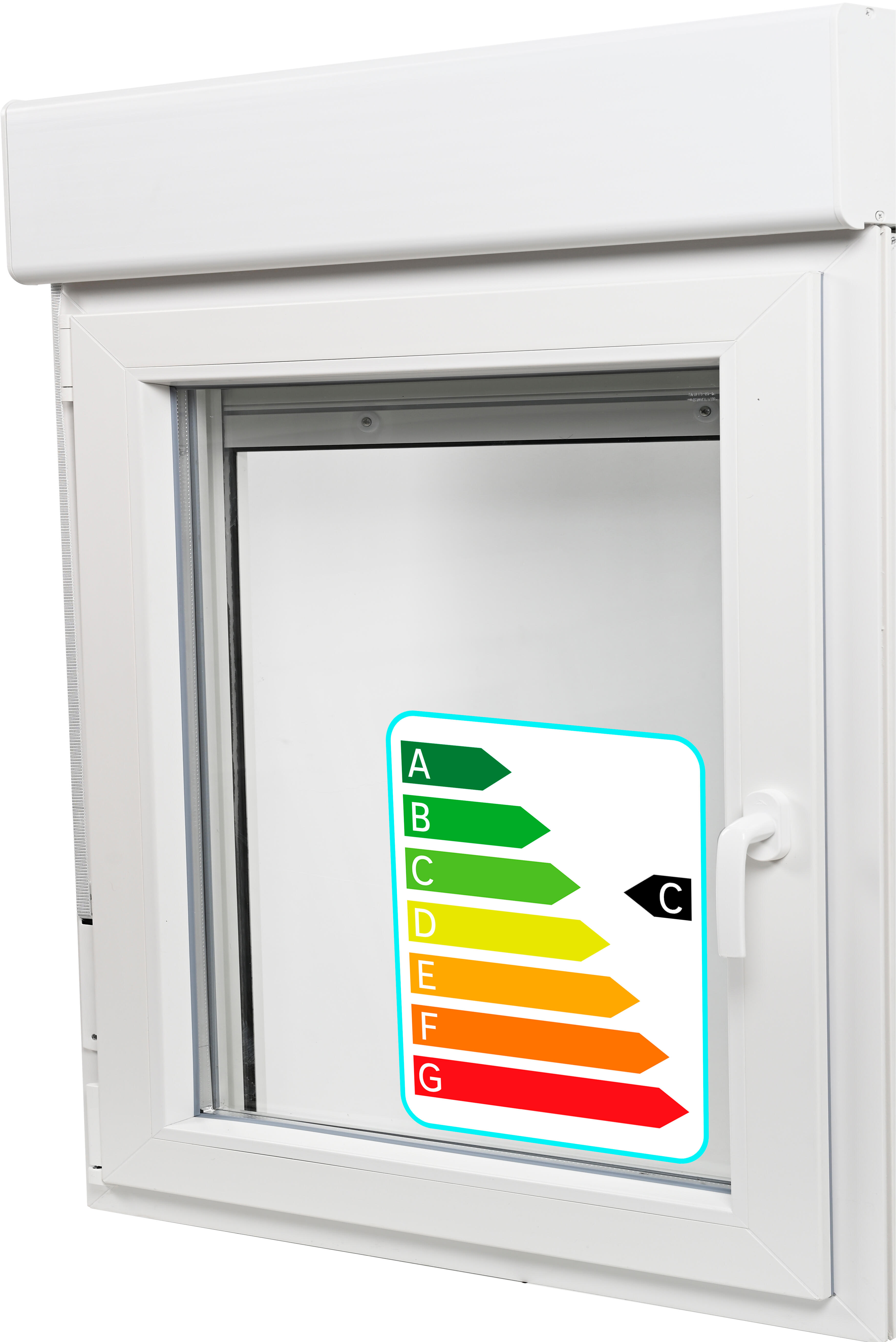 Ventana pvc artens blanca oscilobatiente con persiana guía mosquitera 75x139 cm