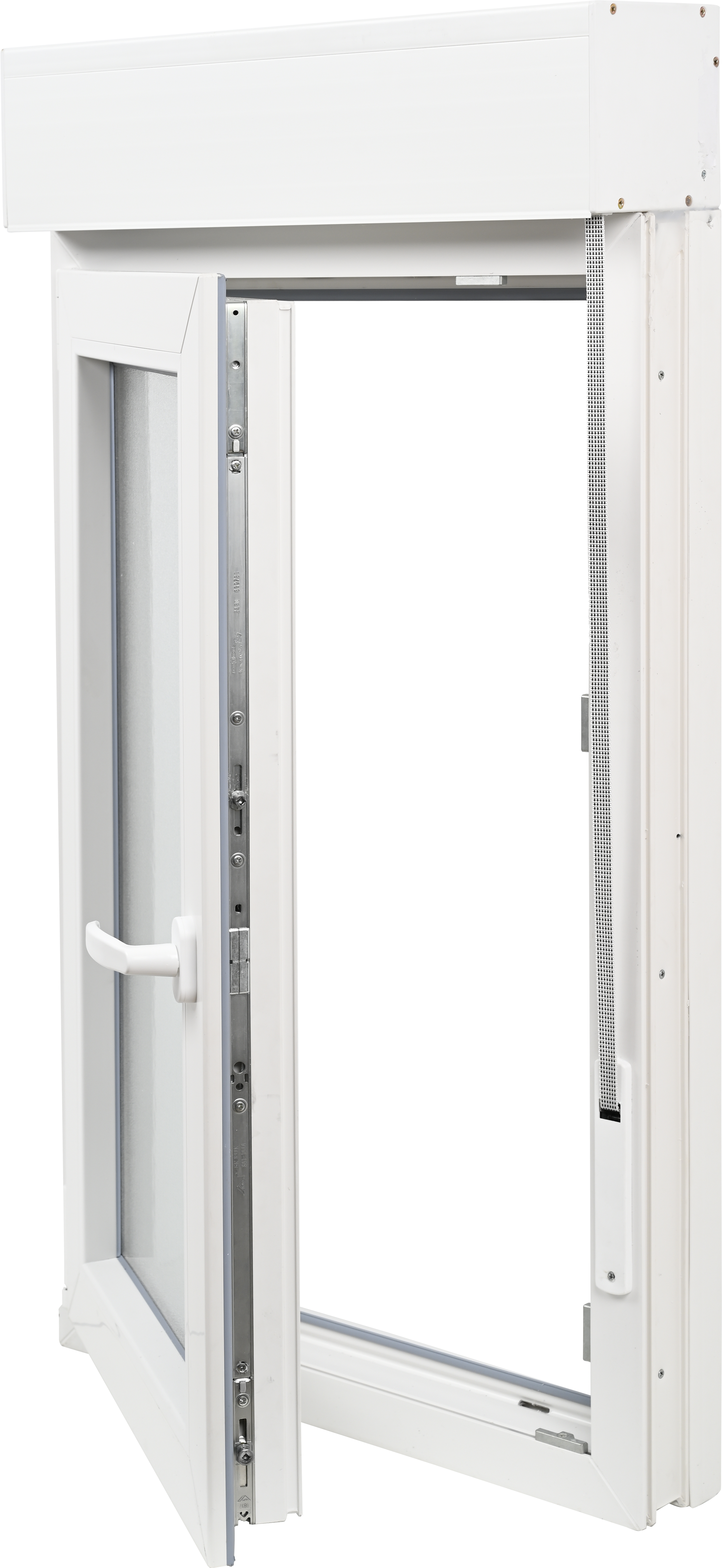 Ventana pvc blanca oscilobatiente con persiana de 60x115 cm de la marca Sin marca
