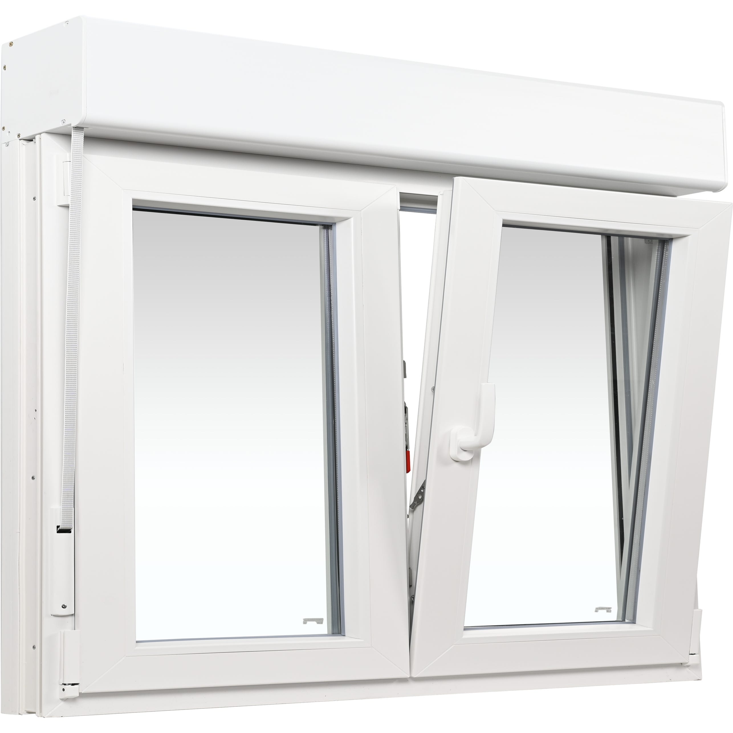 Ventana de PVC oscilobatiente con persiana color blanco de 100 x 138,5 cm - Ventanas  Aluminio o PVC