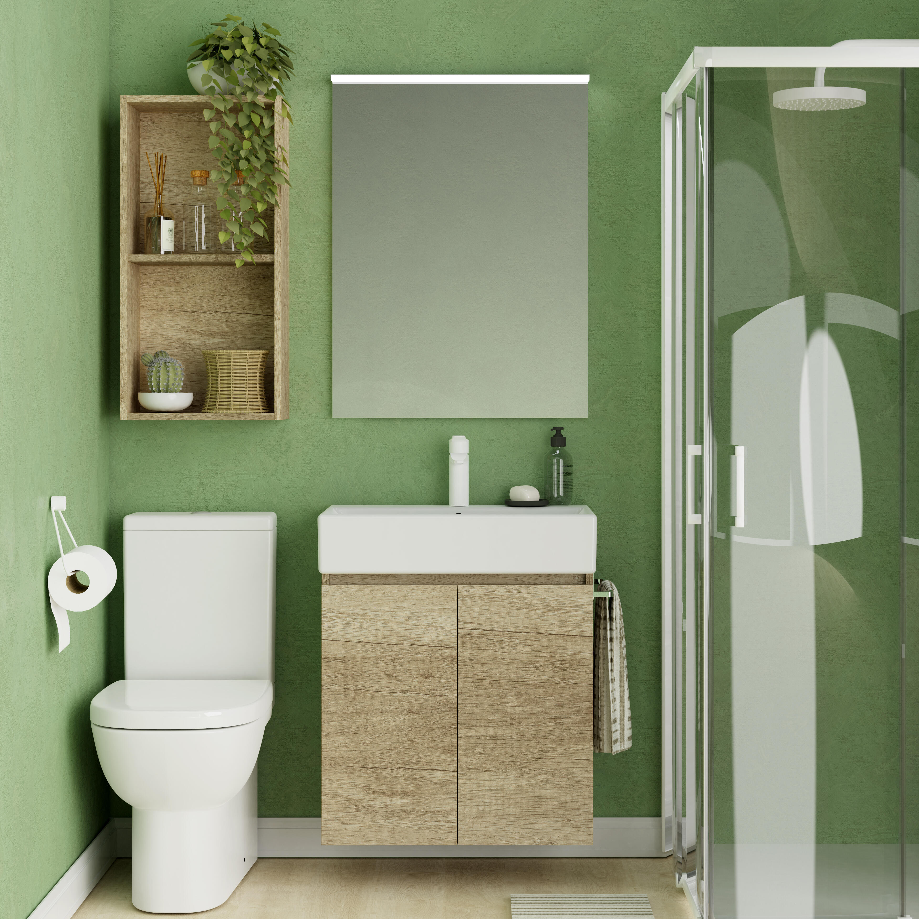 Mueble de baño con lavabo espacio l olmo 60x35 cm