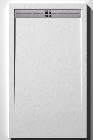 Plato de ducha Liso desagüe central (L x An: 70 x 150 cm, Blanco)