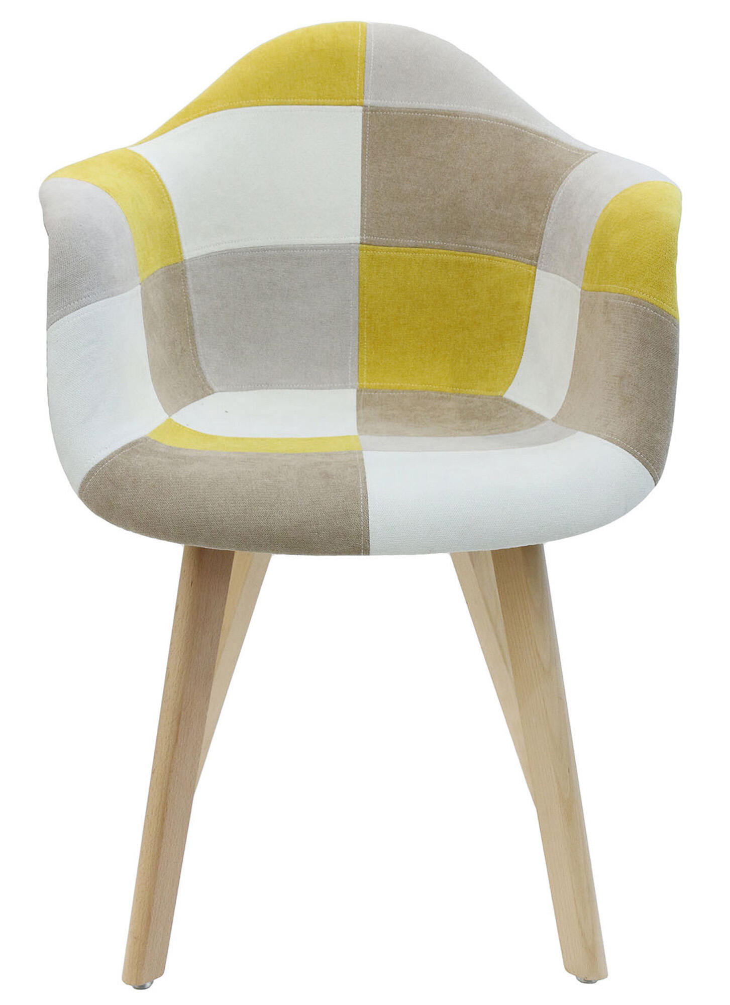 Set 2 sillas de comedor patchwork multicolor (tonos amarillo)