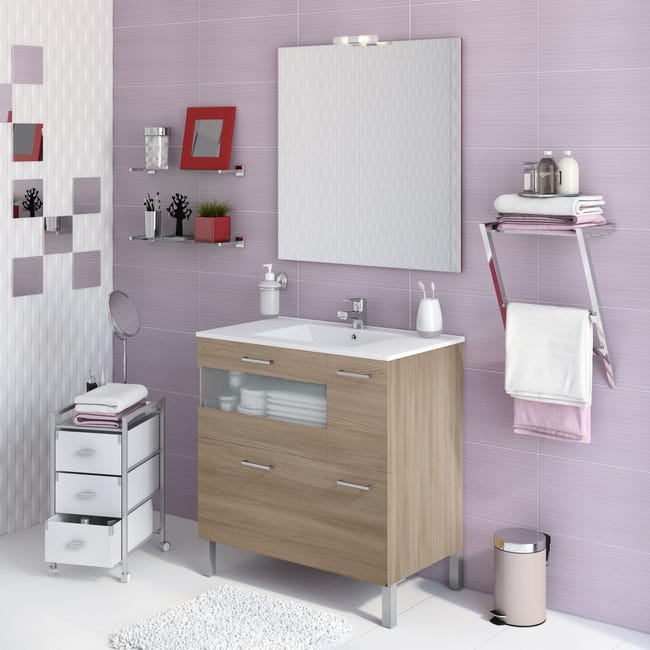 Mueble de baño con lavabo olmo 80x45 cm | Leroy Merlin