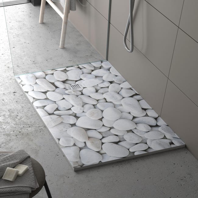 Plato de ducha extraplano gris claro 70x140 cm