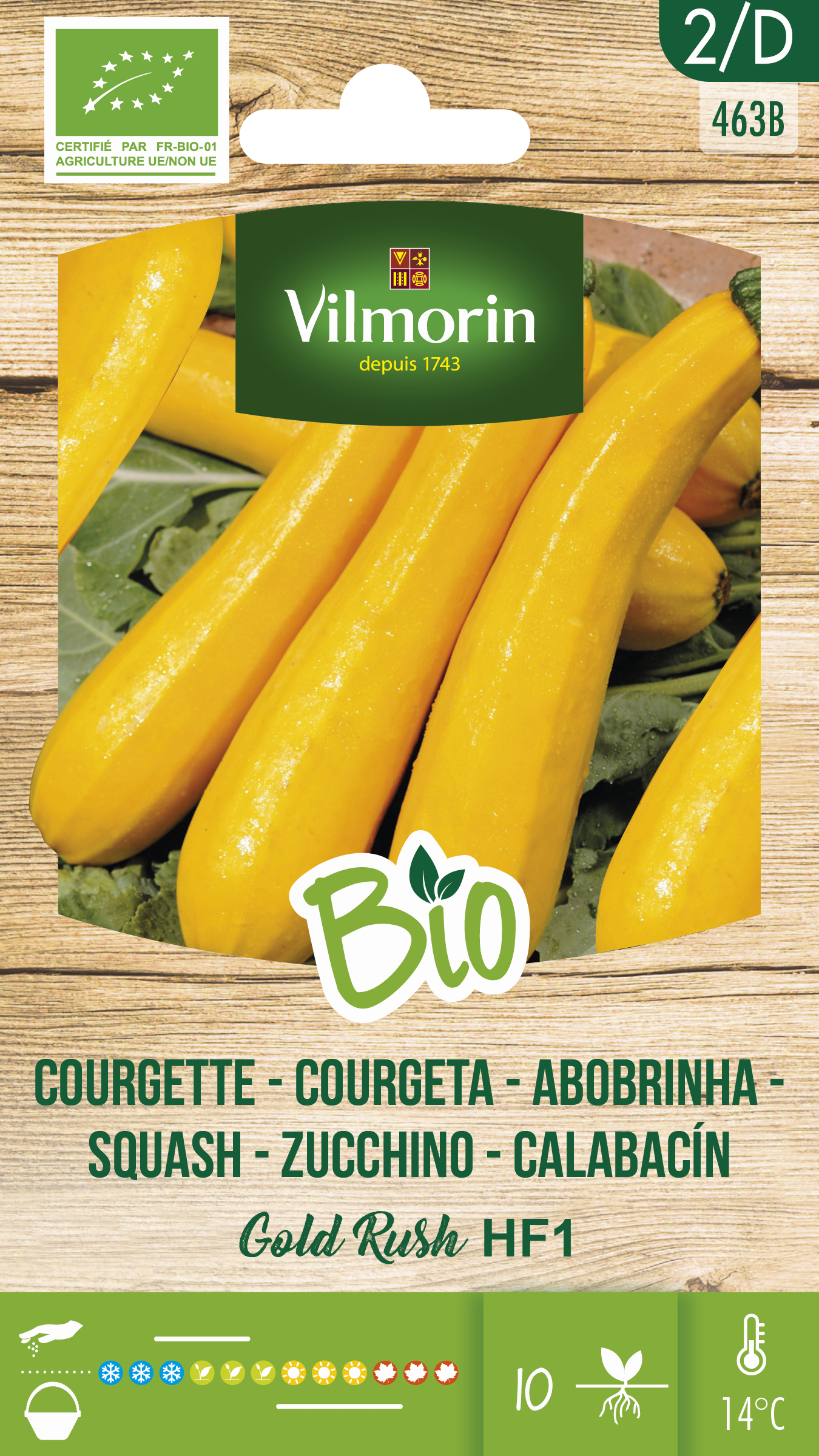 Semilla calabacín gold rush vilmorin bio