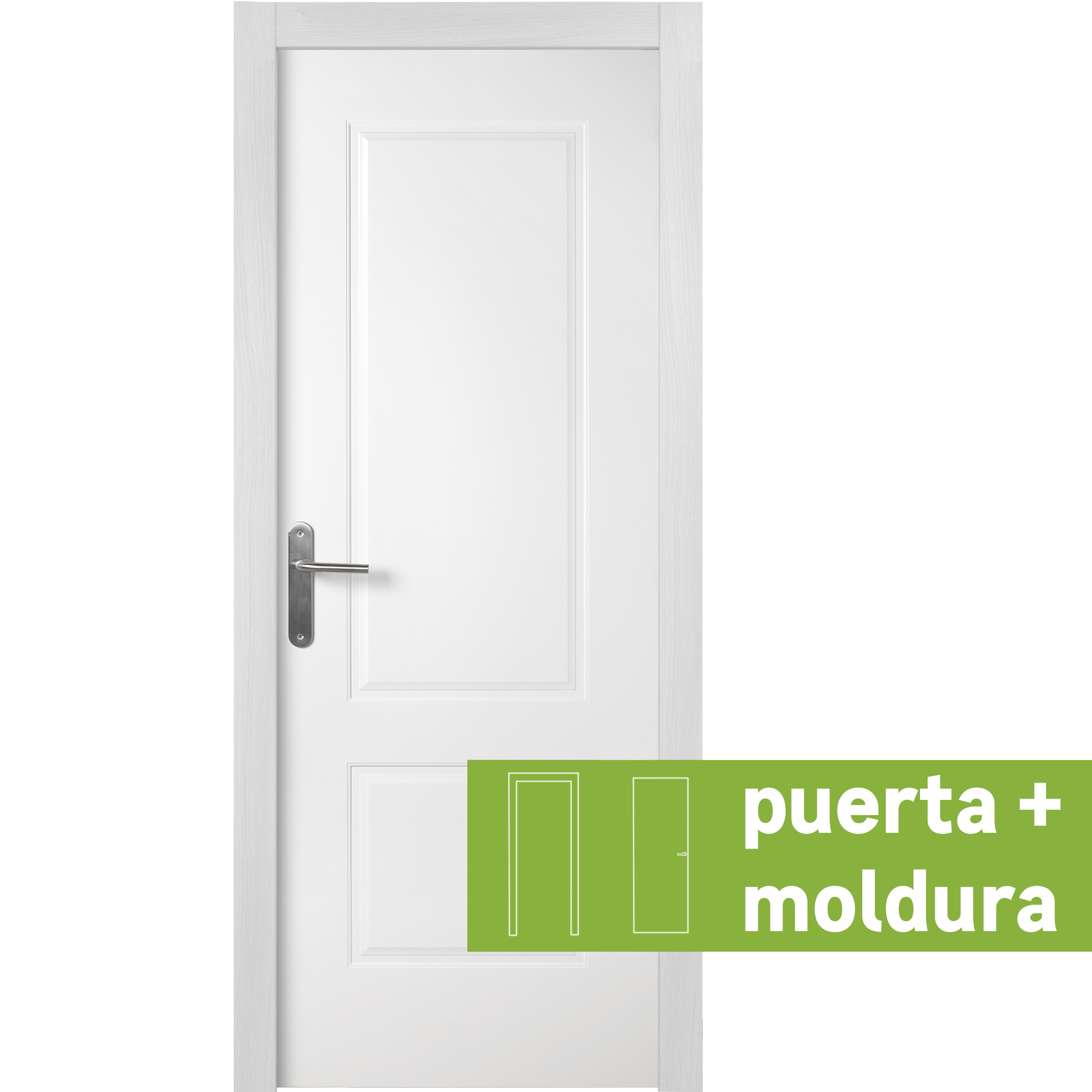 Conjunto puerta marsella blanca de 82,5 derecha + kit de tapetas