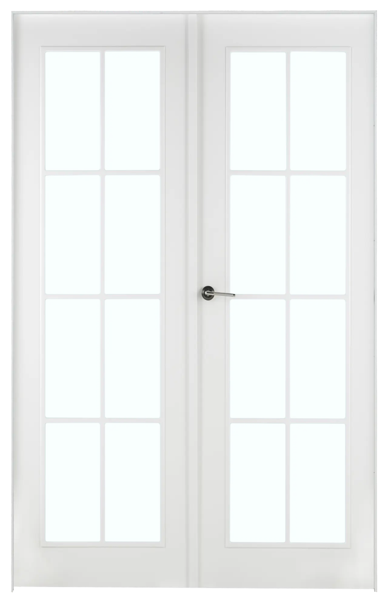 Conjunto puerta doble cristal marsella blanca de 125 cm (62+62) dcha + tapetas