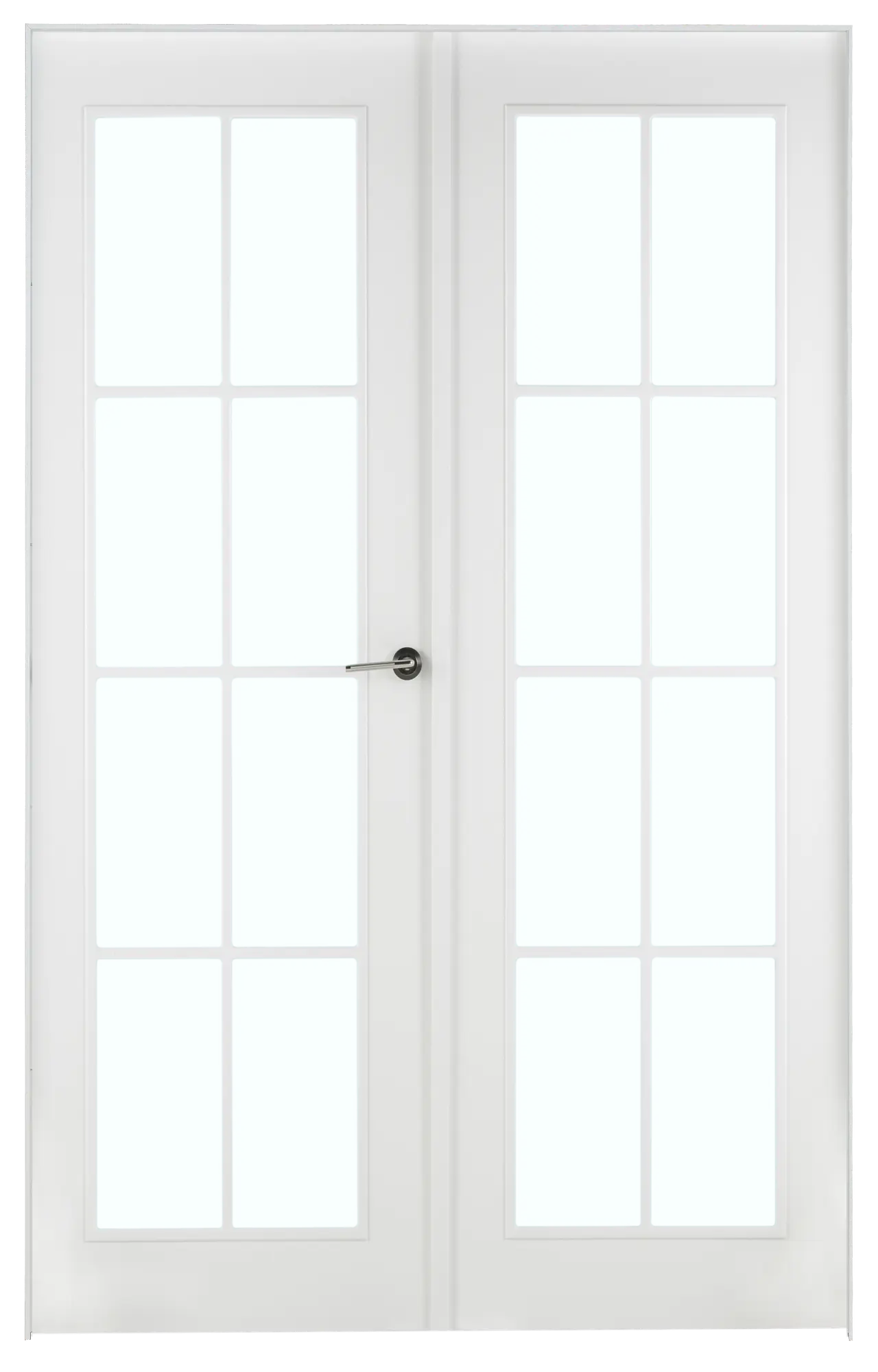 Conjunto puerta doble cristal marsella blanca de 125 cm (62+62) izda + tapetas