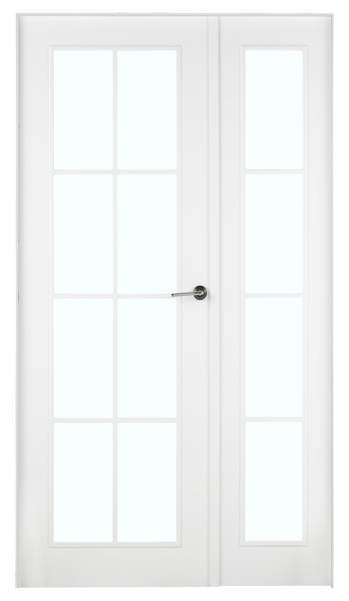 Conjunto puerta doble cristal marsella blanca de 115 cm (72+42) izda + tapetas de la marca Sin marca