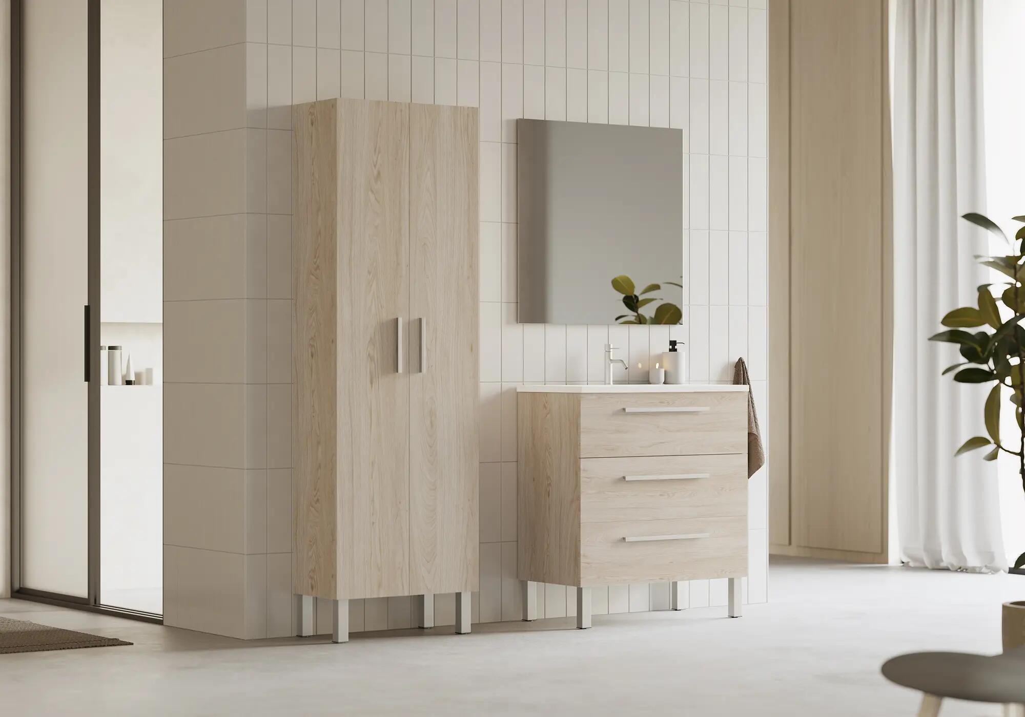 Mueble de baño con lavabo madrid marrón 70x45 cm