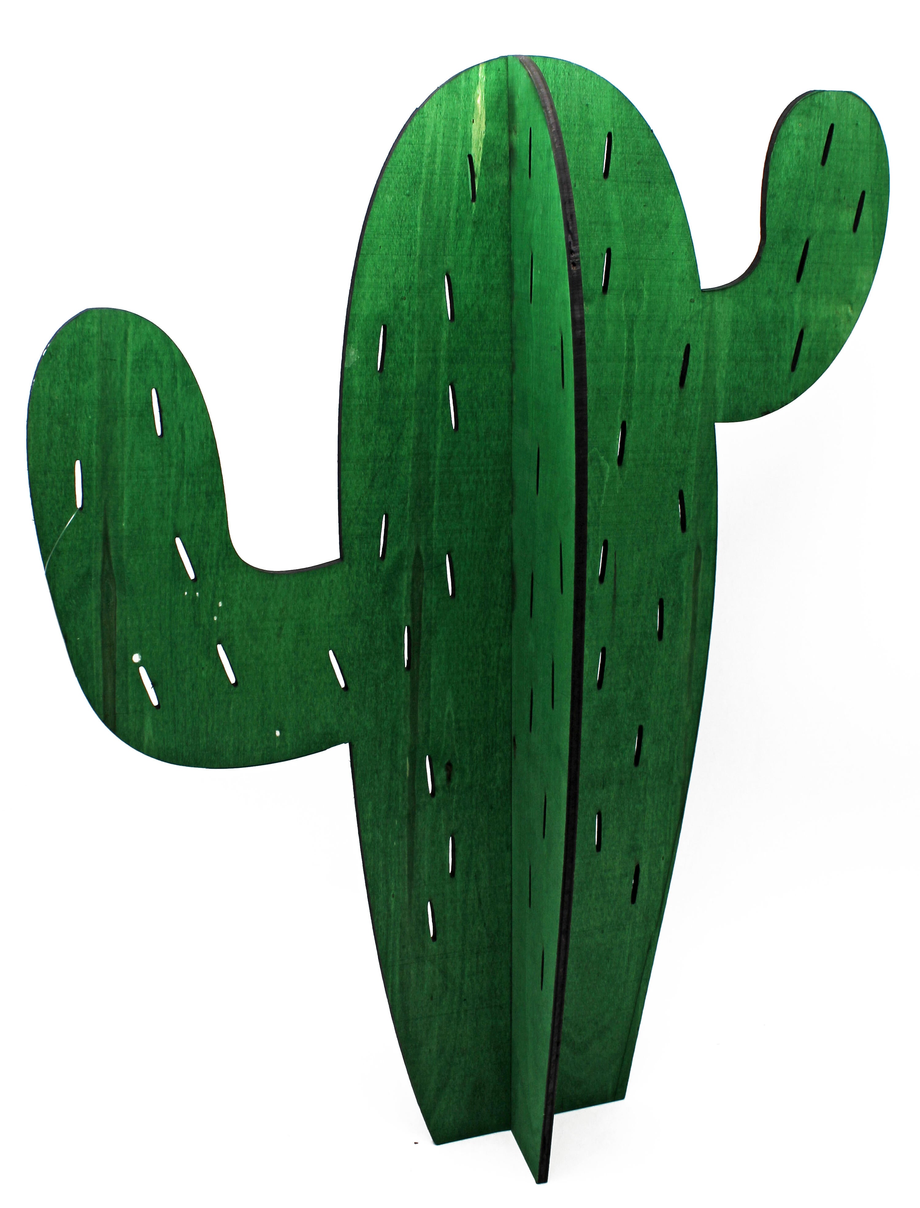 Figura decorativa cactus de 2 brazos de 40 cm verde