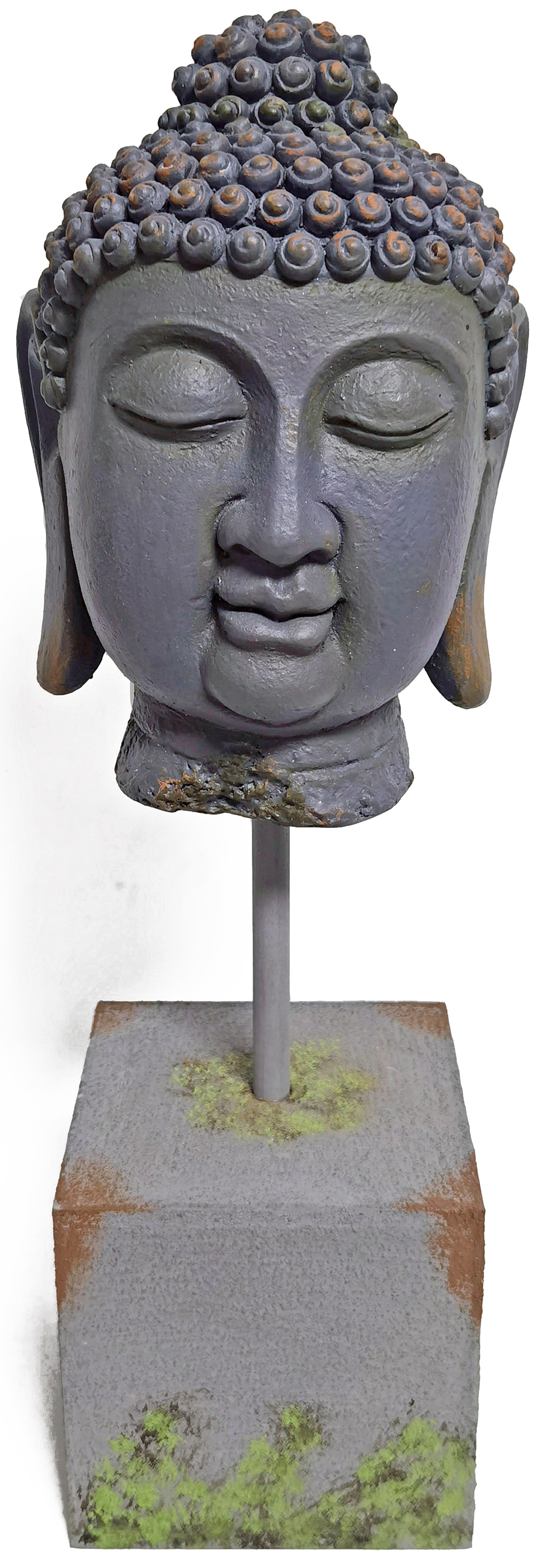 Figura decorativa cabeza de buda de 56 cm gris