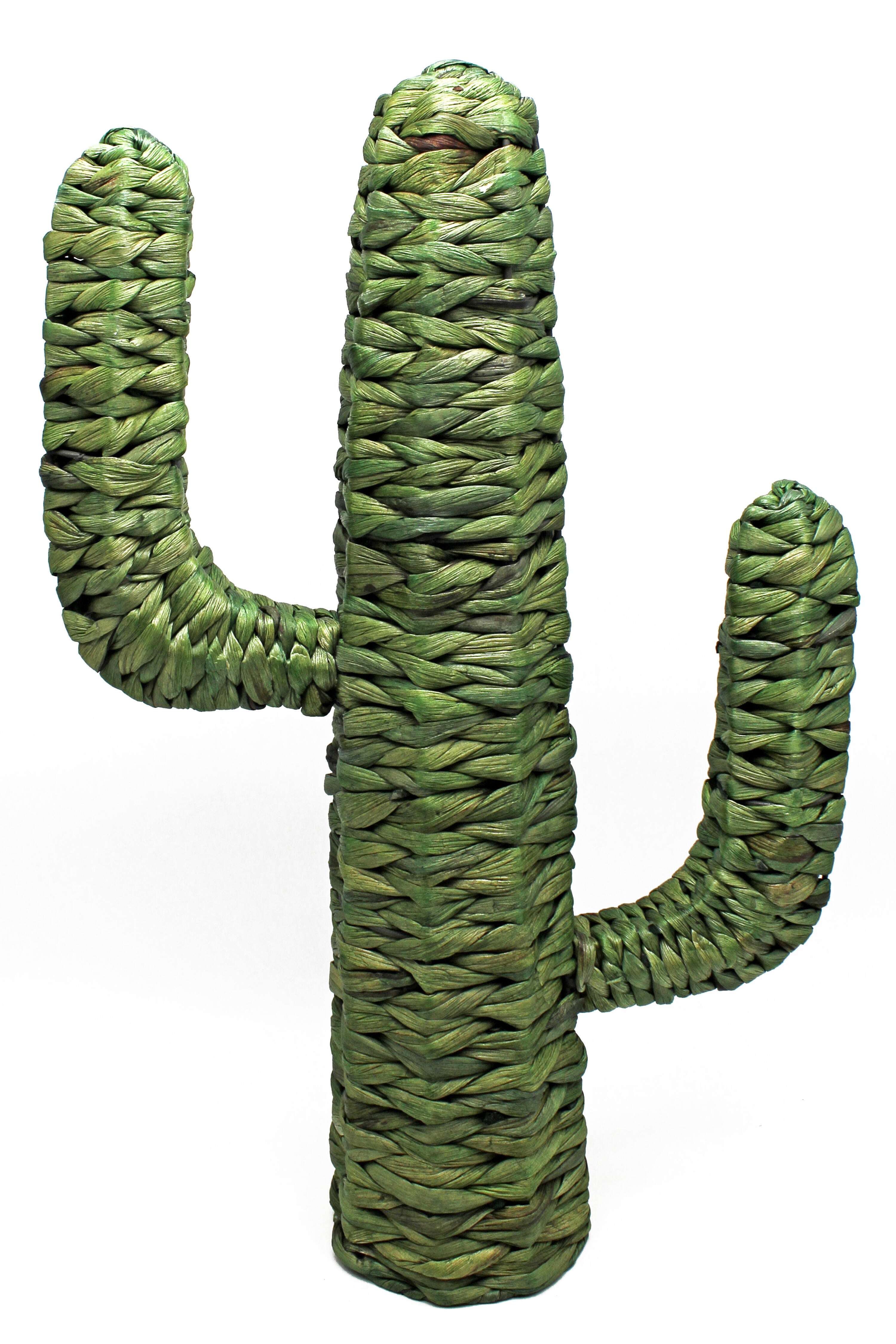 Figura cactus de mimbre 100 cm verde