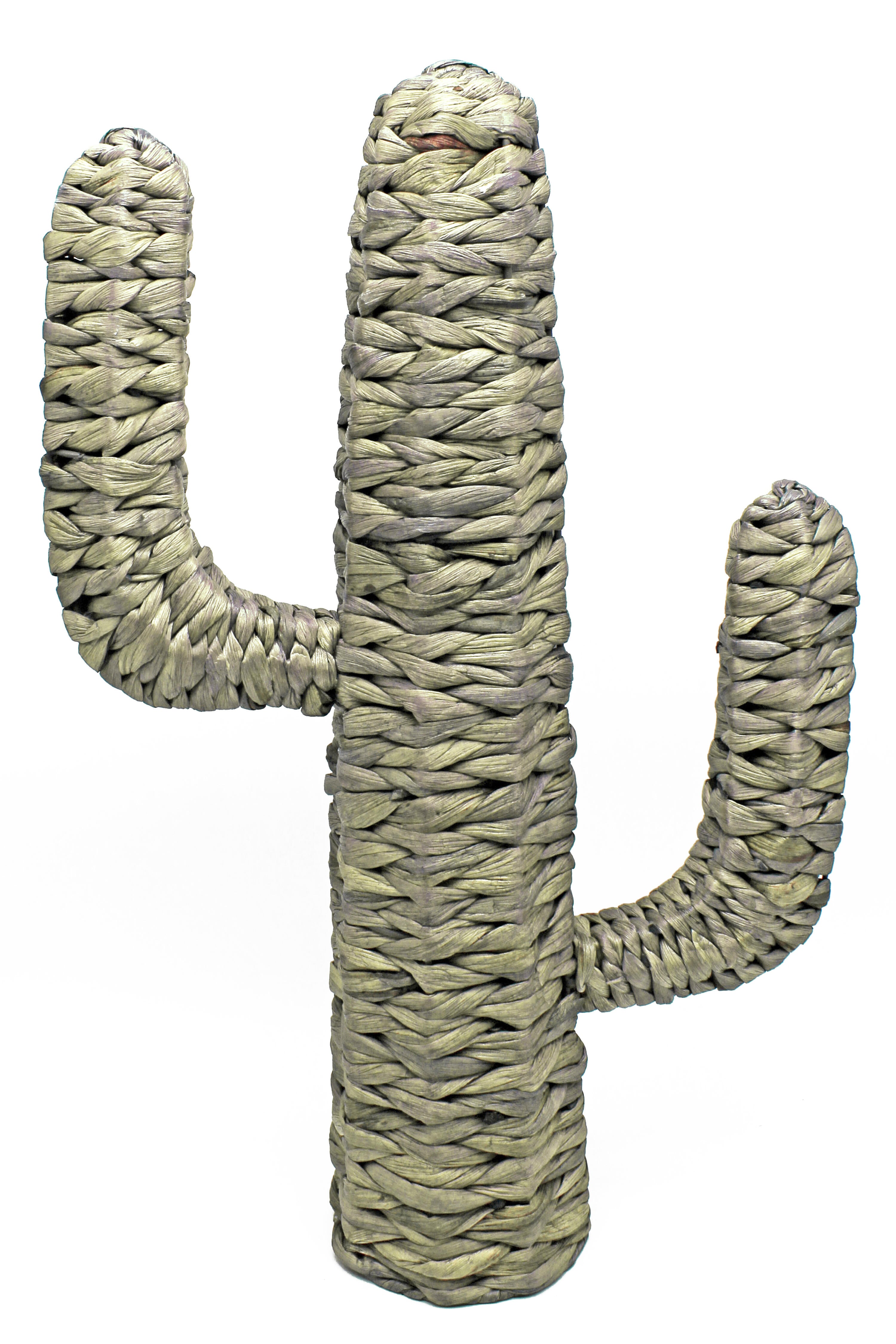 Figura cactus de mimbre 35x10x46 cm marrón