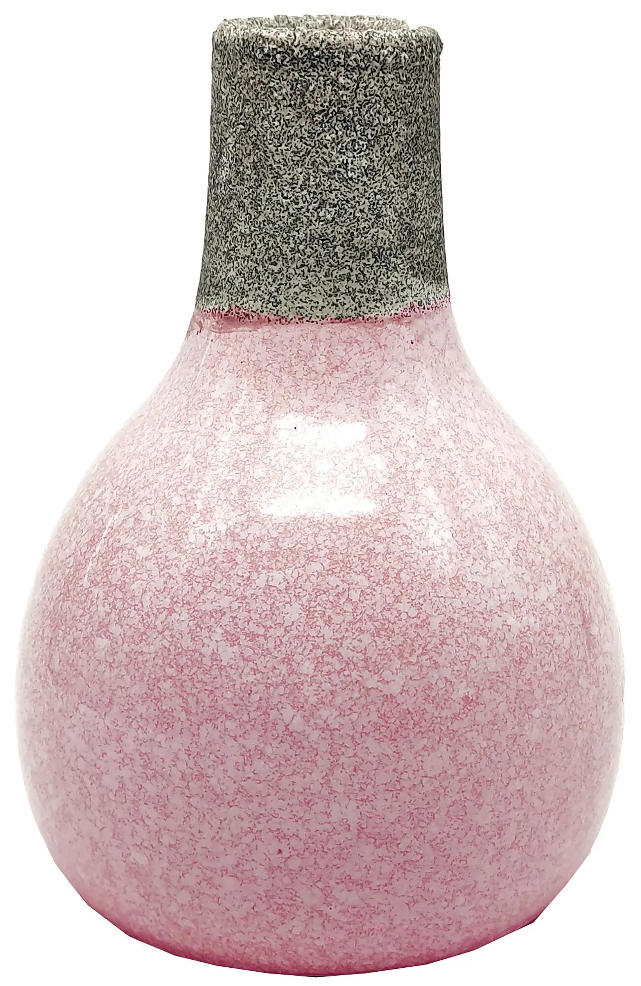 Jarrón cerámico rosa 13x18 cm