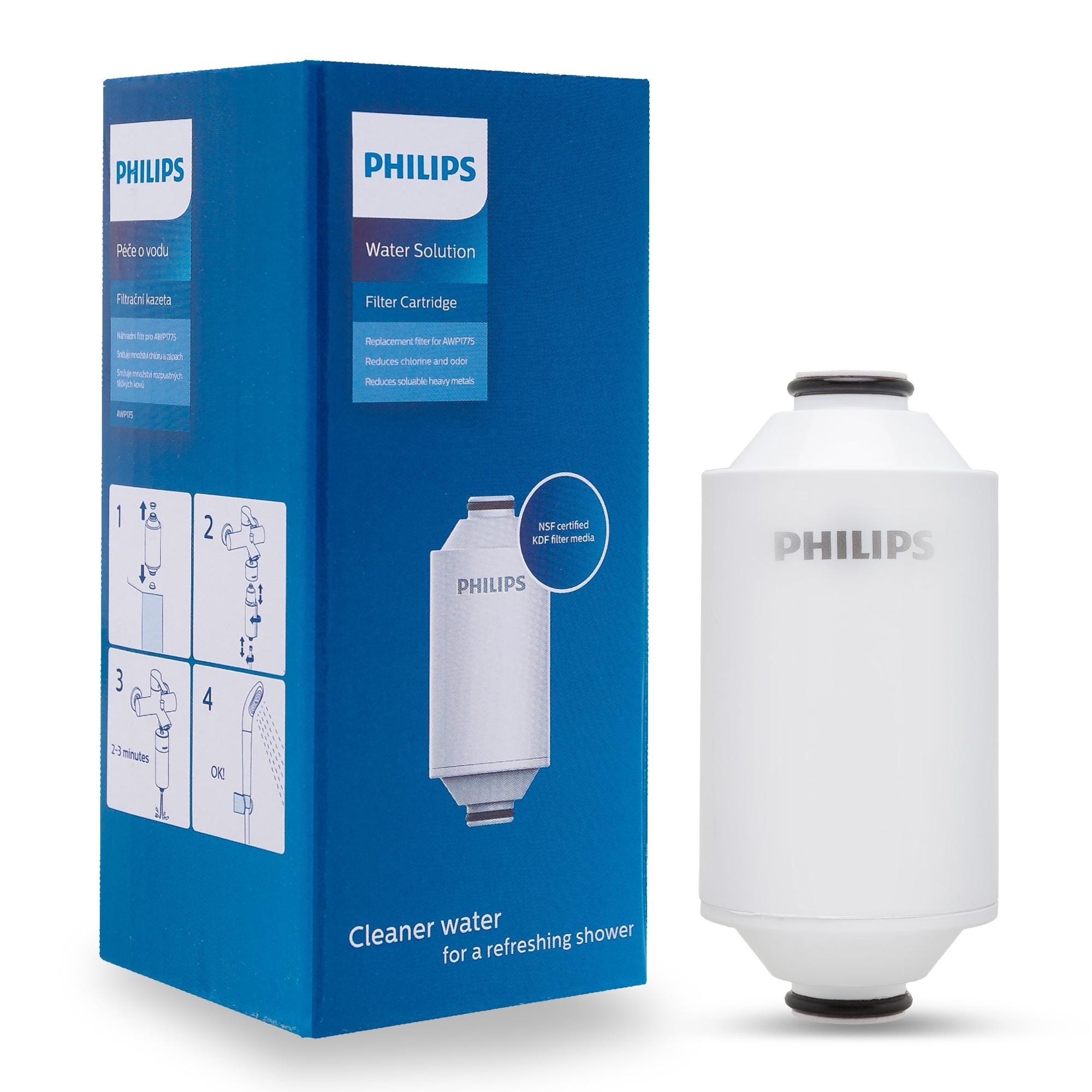 Philips Cartucho de filtro de ducha, certificado NSF KDF Material Double  Mesh Filtration, Reducción de cloro/impurezas/sedimentos de óxido (cartucho