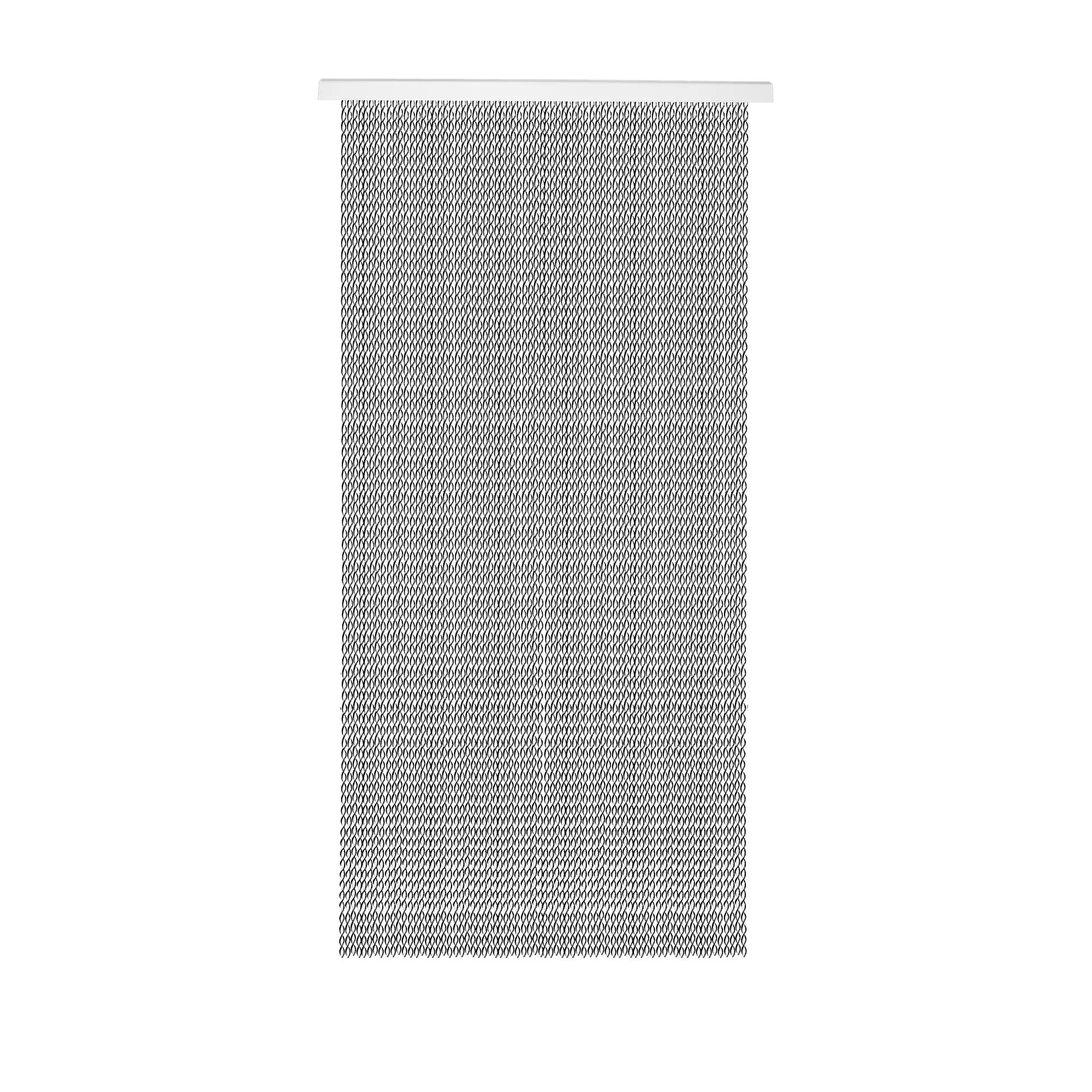 Cortina de puerta con motivo bicolor pvc enna negro, transparente de 90x120 cm