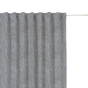 Maison Exclusive Cortina opaca con ganchos look de lino gris