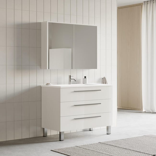 Armario de baño Madrid blanco 60x75x30 cm