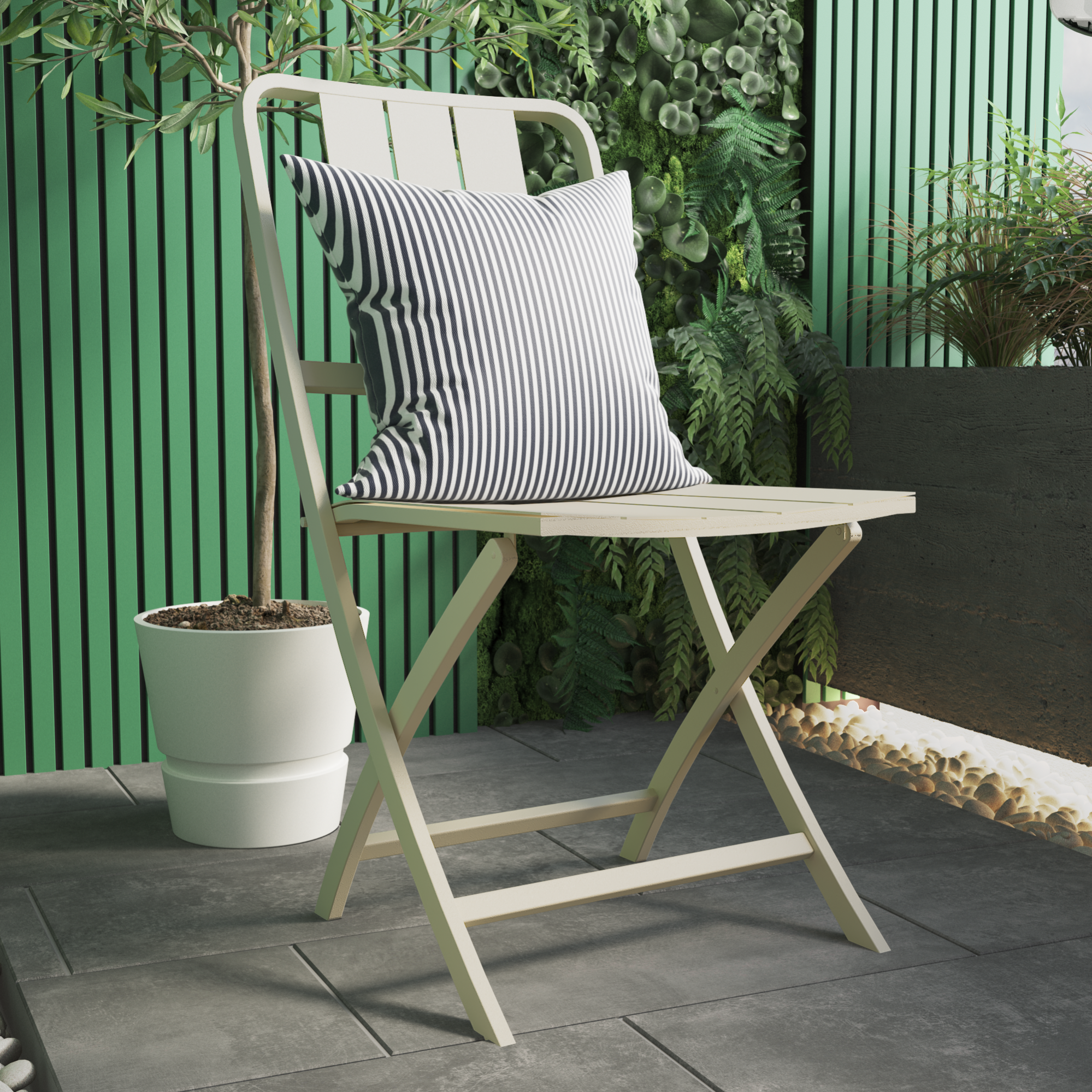 Silla plegable de jardín naterial idaho de aluminio beige de la marca NATERIAL