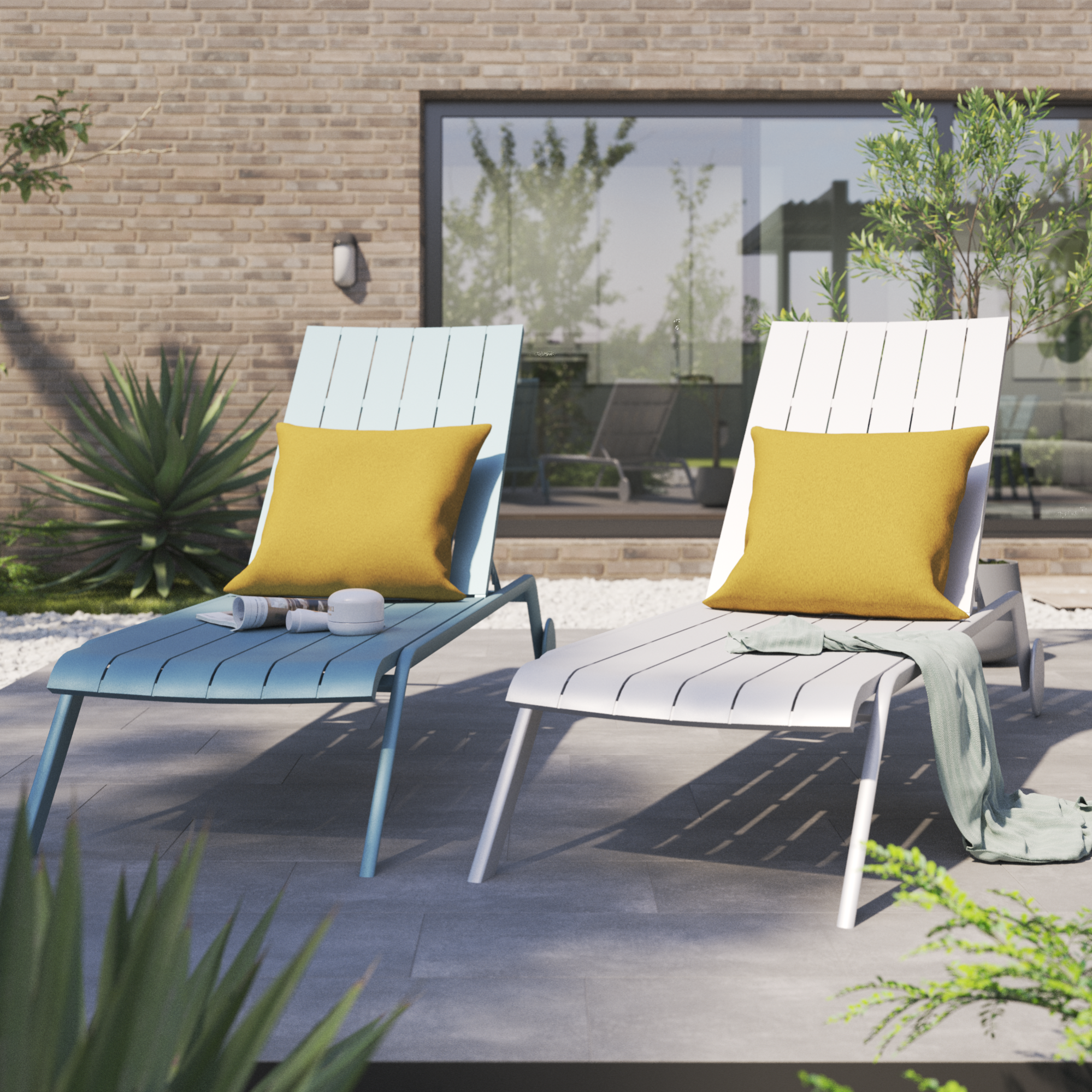 Tumbona de jardín naterial idaho de aluminio aqua 69x33x205 cm de la marca NATERIAL