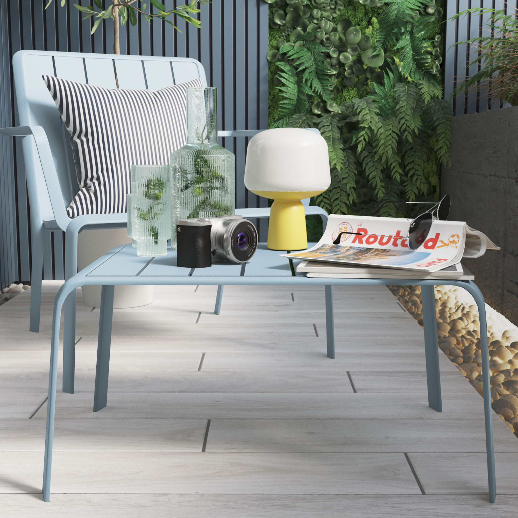 Silla de jardín naterial idaho de aluminio azul de la marca NATERIAL