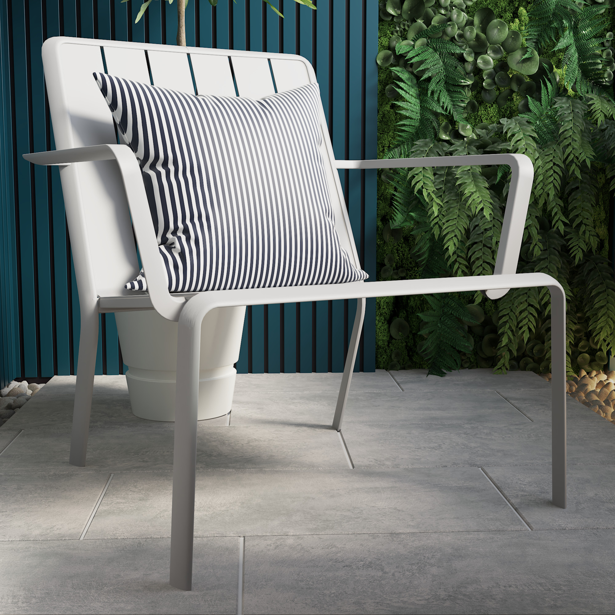 Silla de jardín naterial idaho de aluminio gris granito de la marca NATERIAL