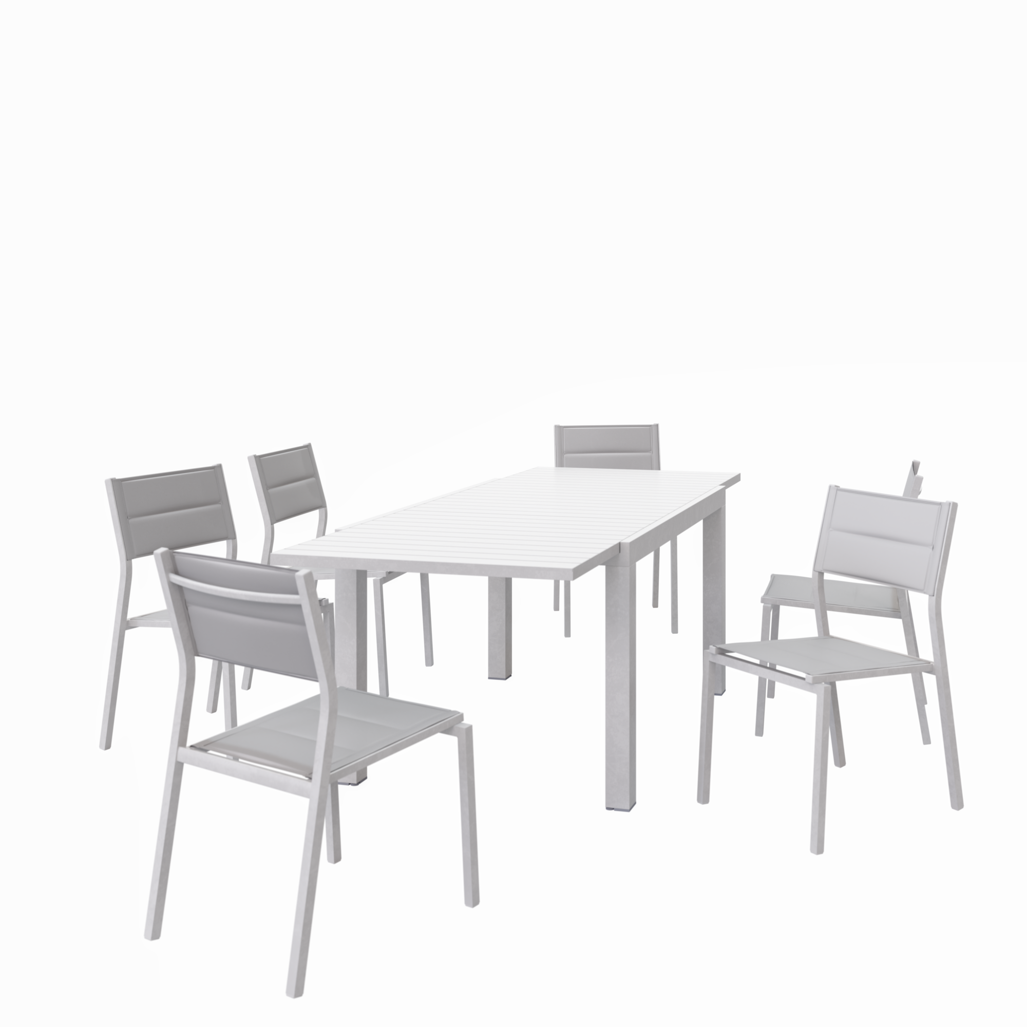 Mesa de jardín extensible de aluminio lyra ii blanco de 130/214x90 cm de la marca NATERIAL