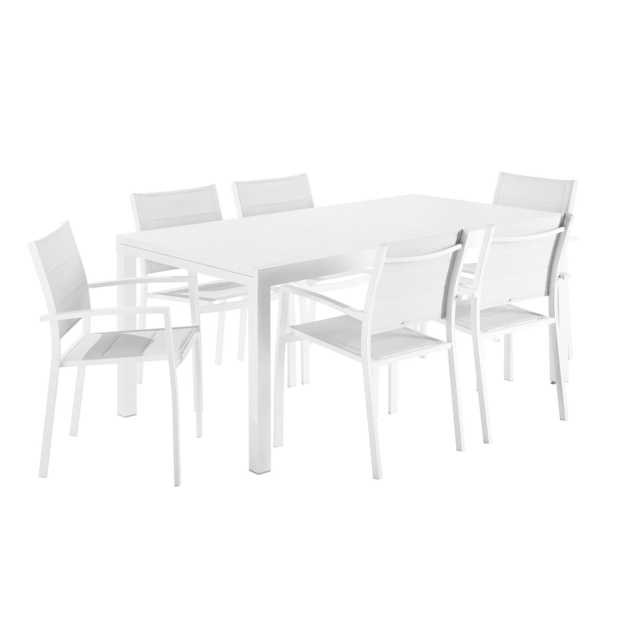 Mesa de jardín extensible de aluminio lyra ii blanca de 180/262x96 cm