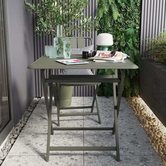 Mesa de jardín extensible Naterial Lyra II de aluminio gris 180/260x75x96  cm