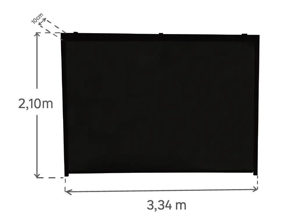 Cortina para pérgola naterial bioclimática de textileno gris 210x334cm