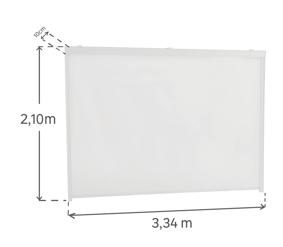 Cortina para pérgola naterial bioclimática de textileno blanca 210x334cm