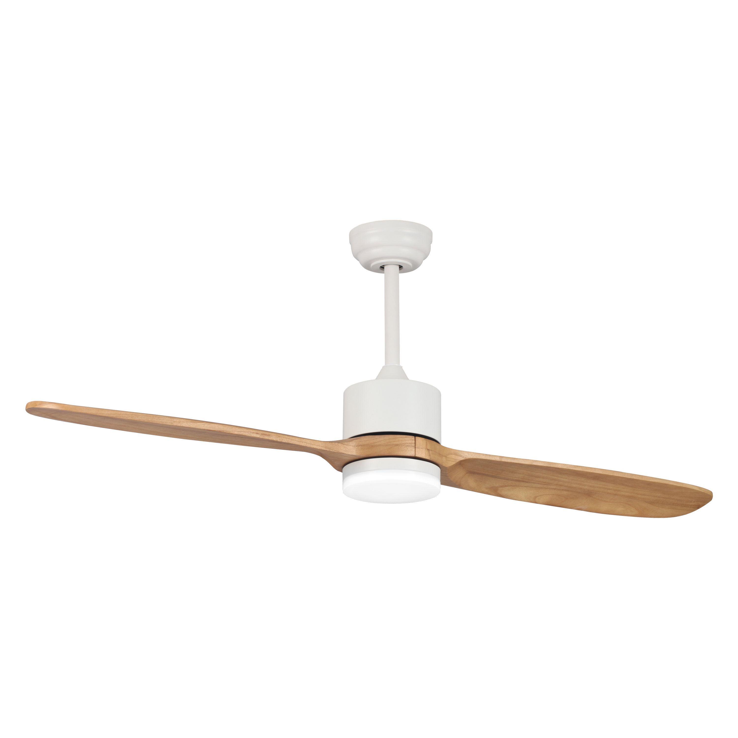 Ventilador de techo con luz motor dc bambu blanco 132 cm