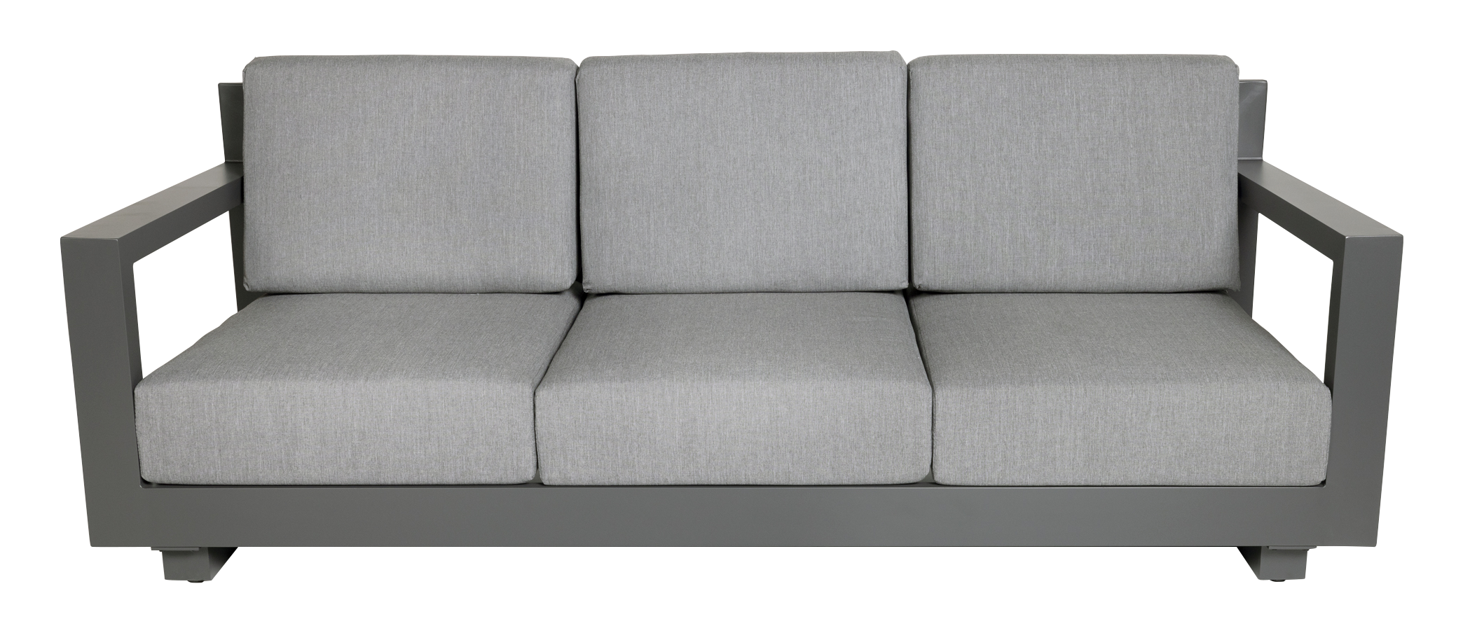 Sofá de jardín luca de aluminio antracita con cojín 3 plazas