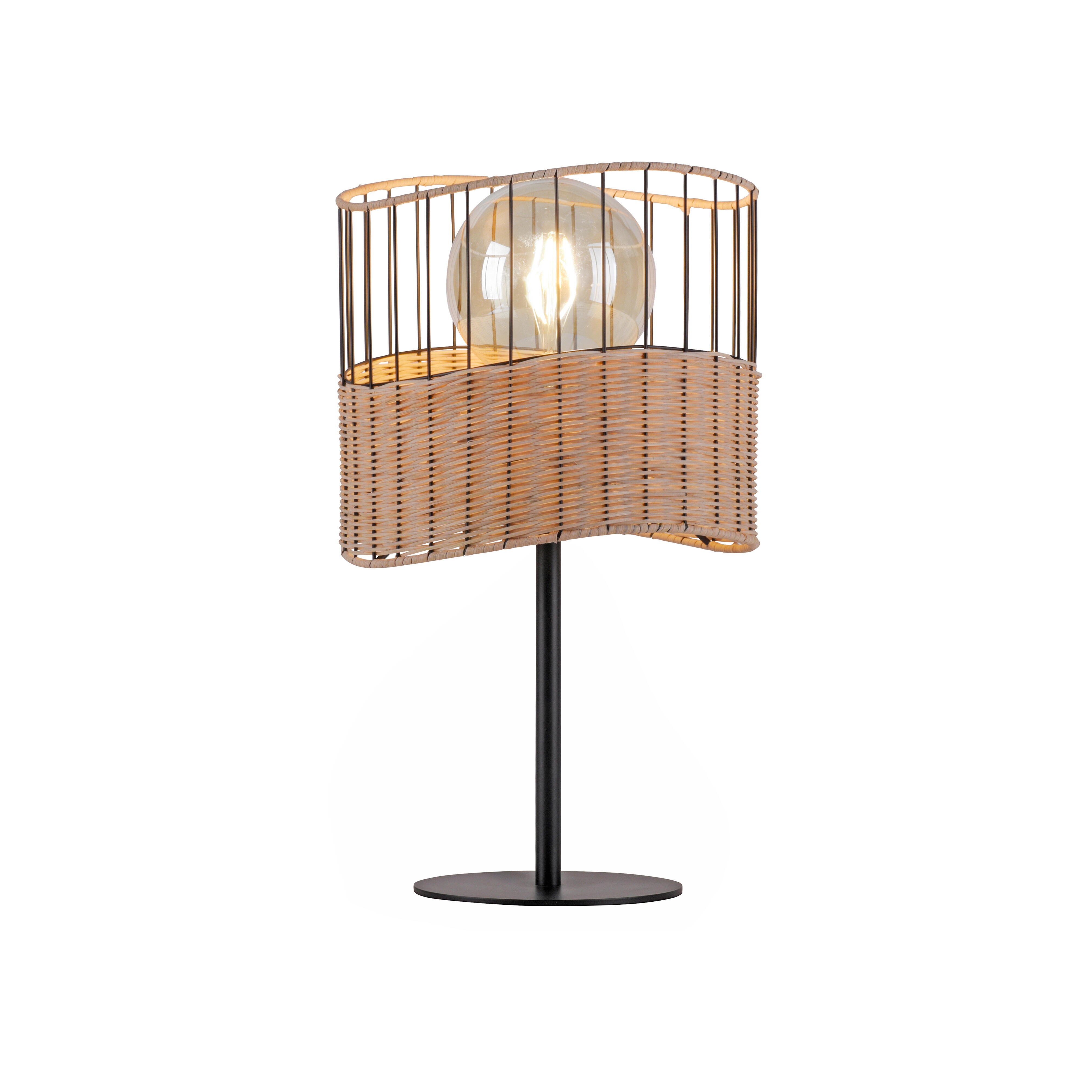 Lámpara de mesa reed 1 luz e27 madera