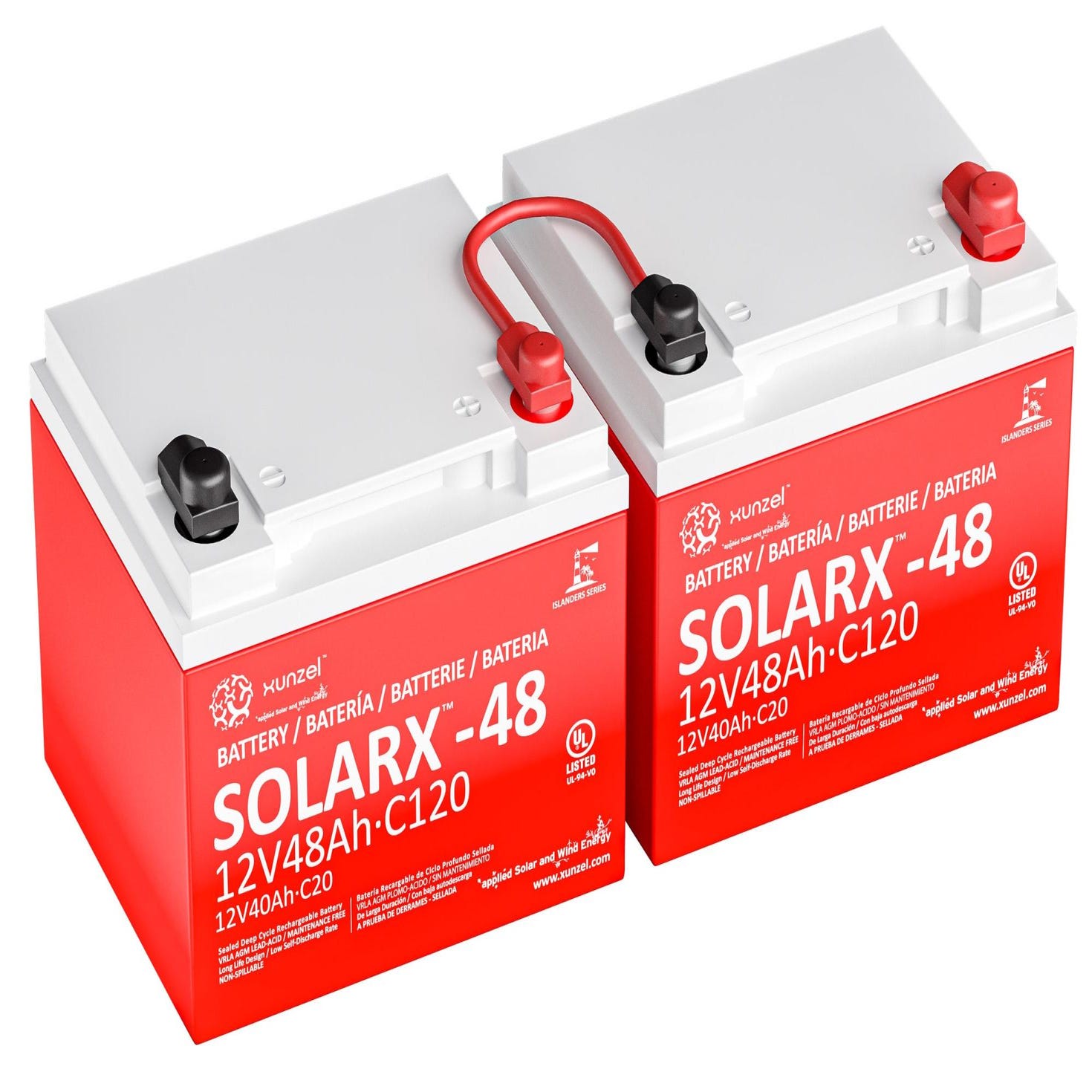 Rack de 2 baterías solares XUNZEL 24V 48Ah