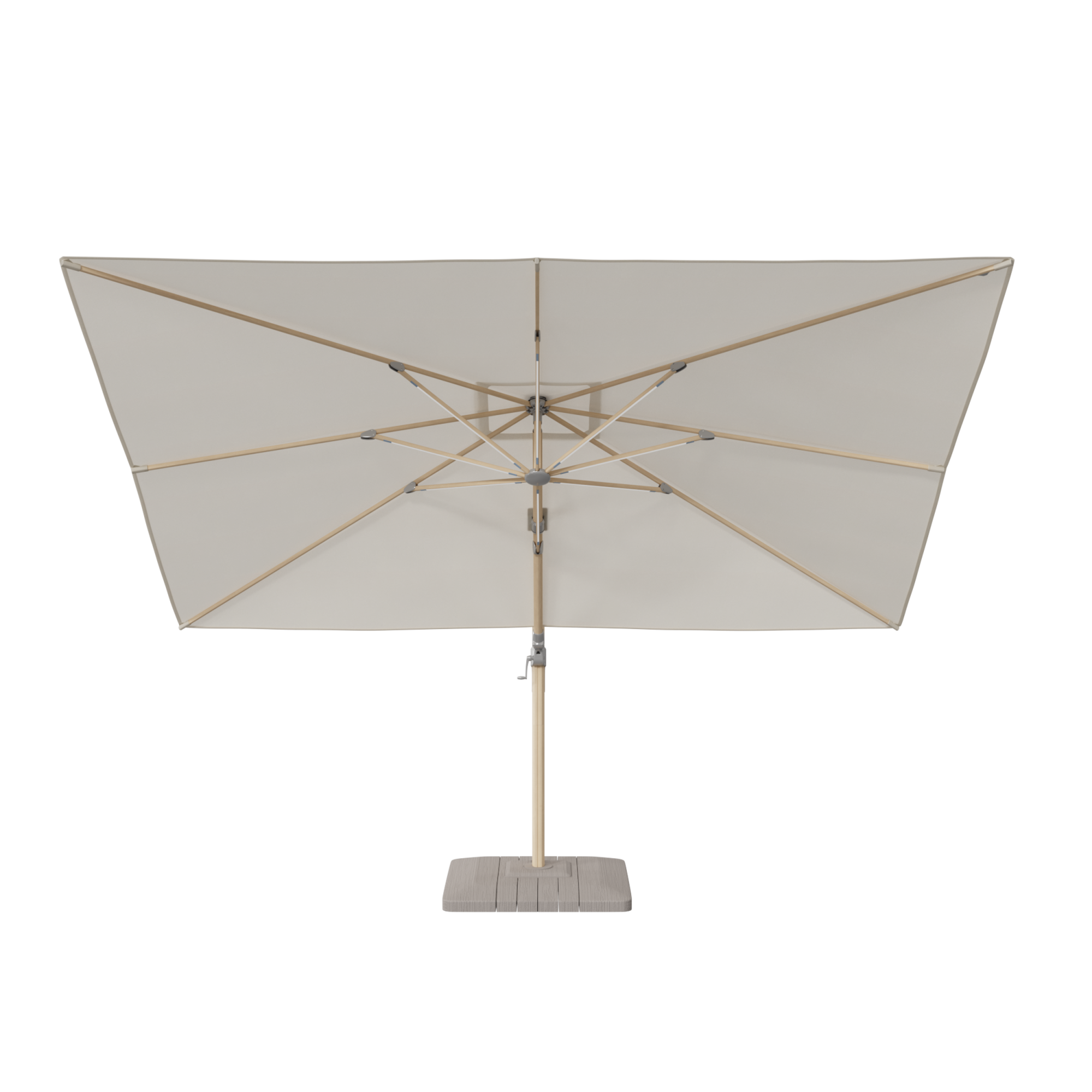 Parasol excéntrico rectangular de aluminio NATERIAL Sonora blanco