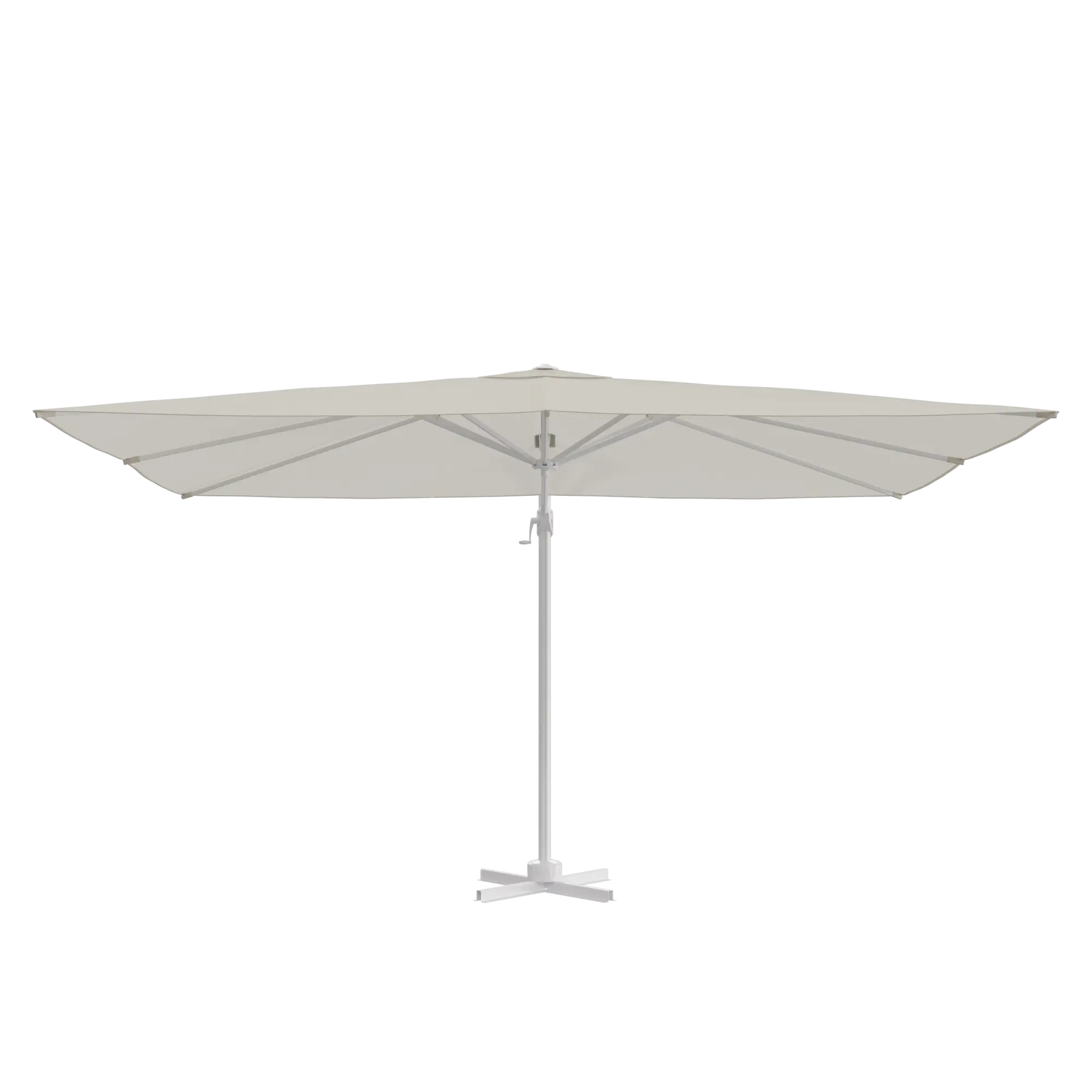 Parasol excéntrico rectangular de aluminio/acero naterial aura blanco 290x390 cm