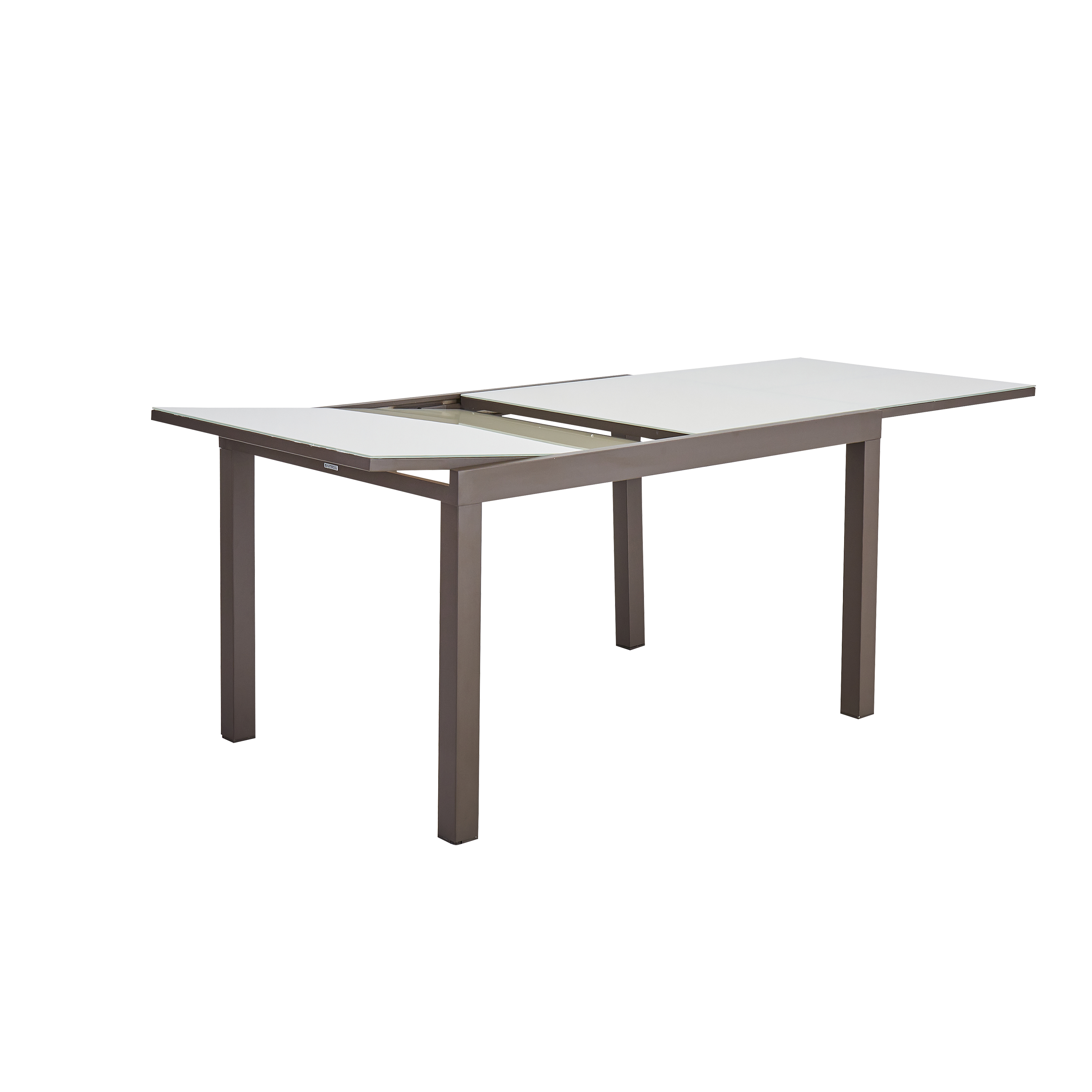 Mesa de jardín extensible de aluminio naterial lyra ii moka de 130/220x90 cm