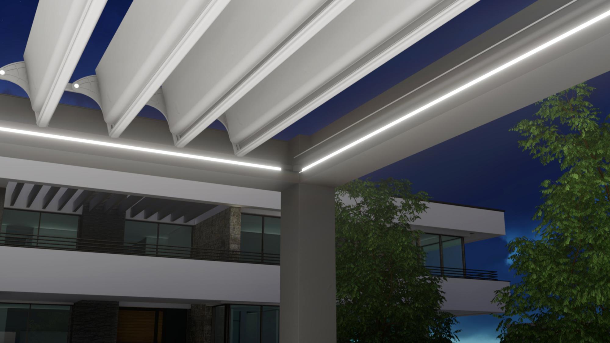≫ Led con luz blanca para pérgola bioclimática génova Toldos y Pérgolas