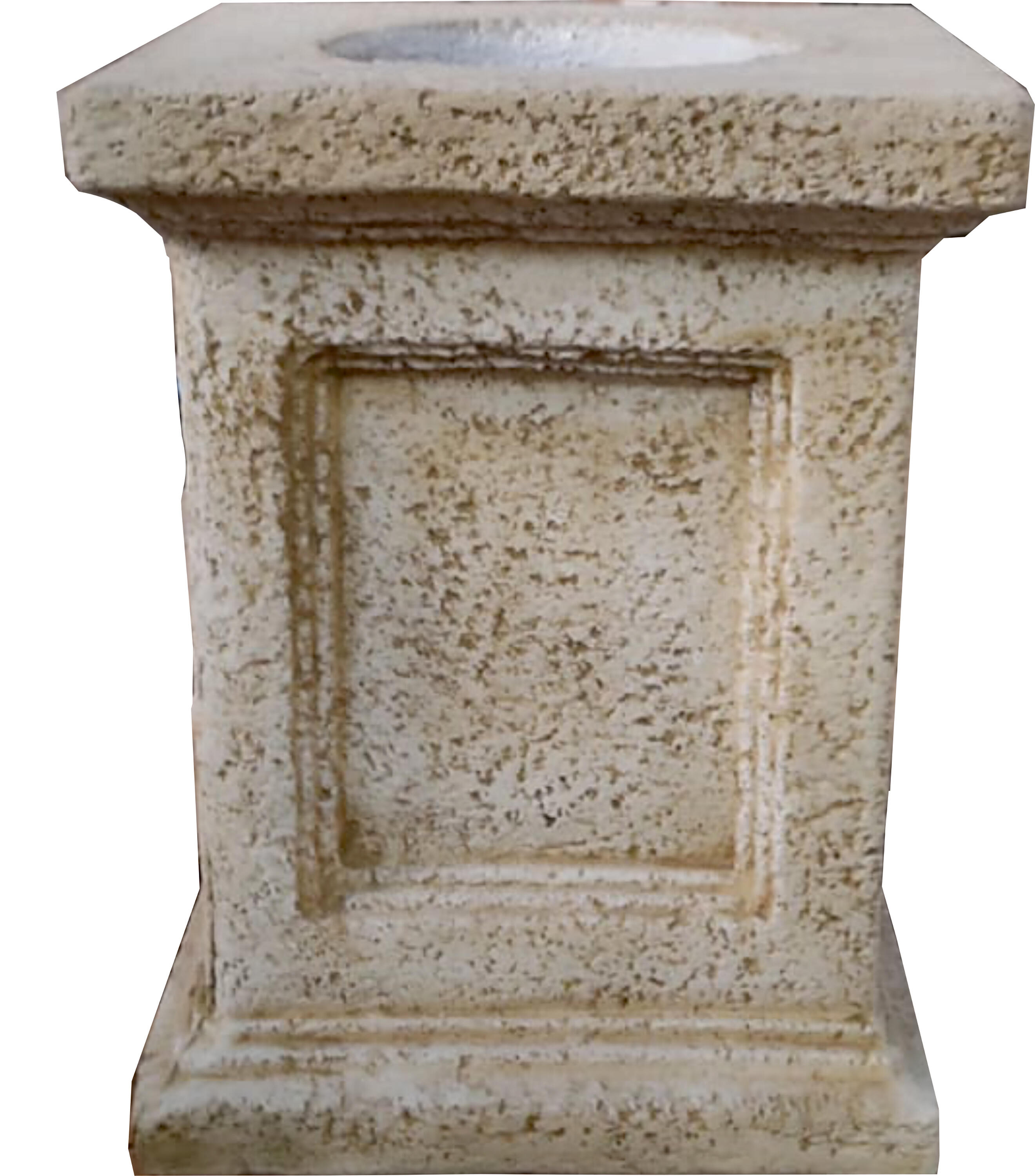 Figura decorativa pedestal colonial de 44 cm ocre