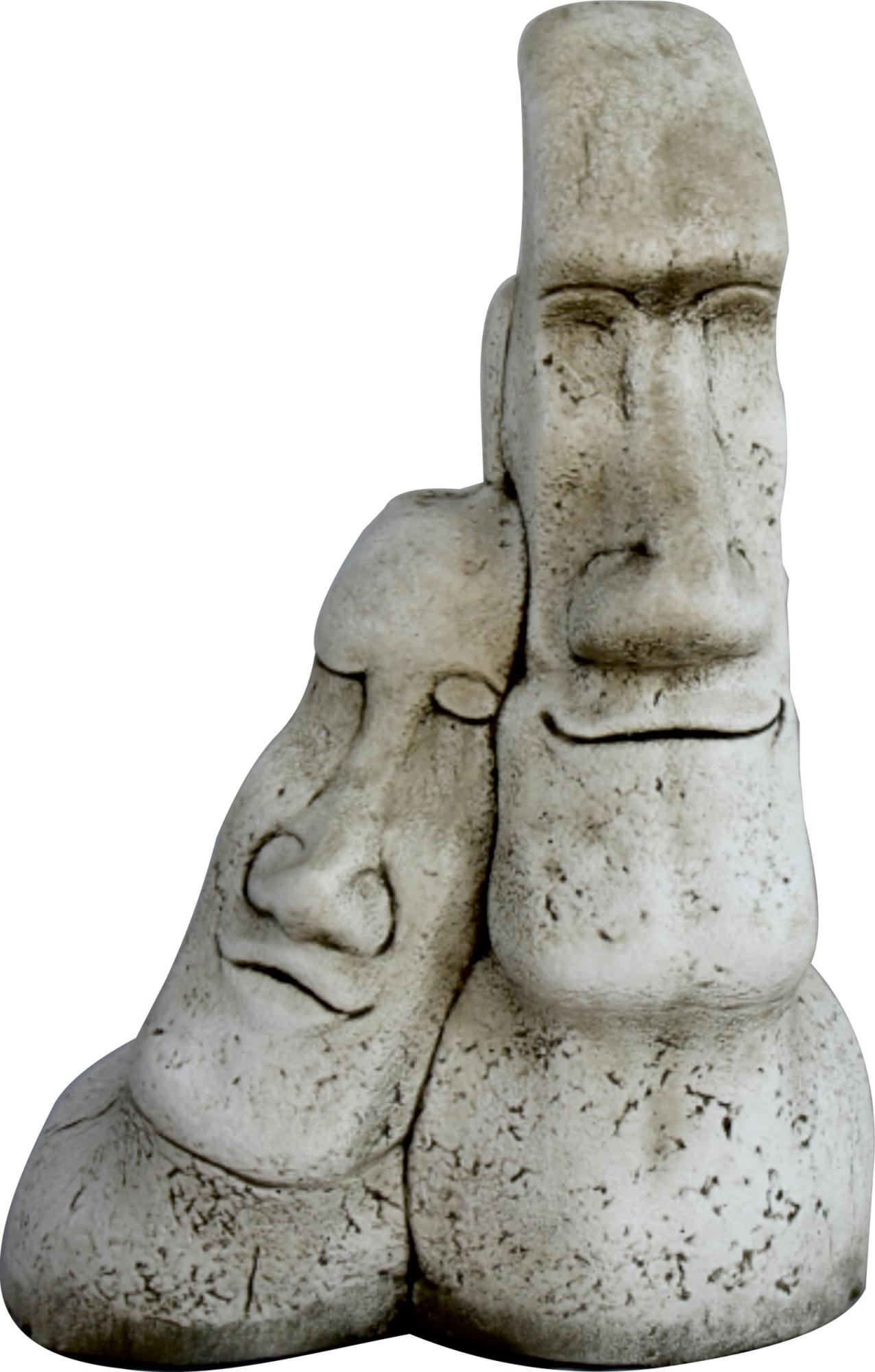 Figura decorativa cabeza de pascua doble de 56 cm ceniza