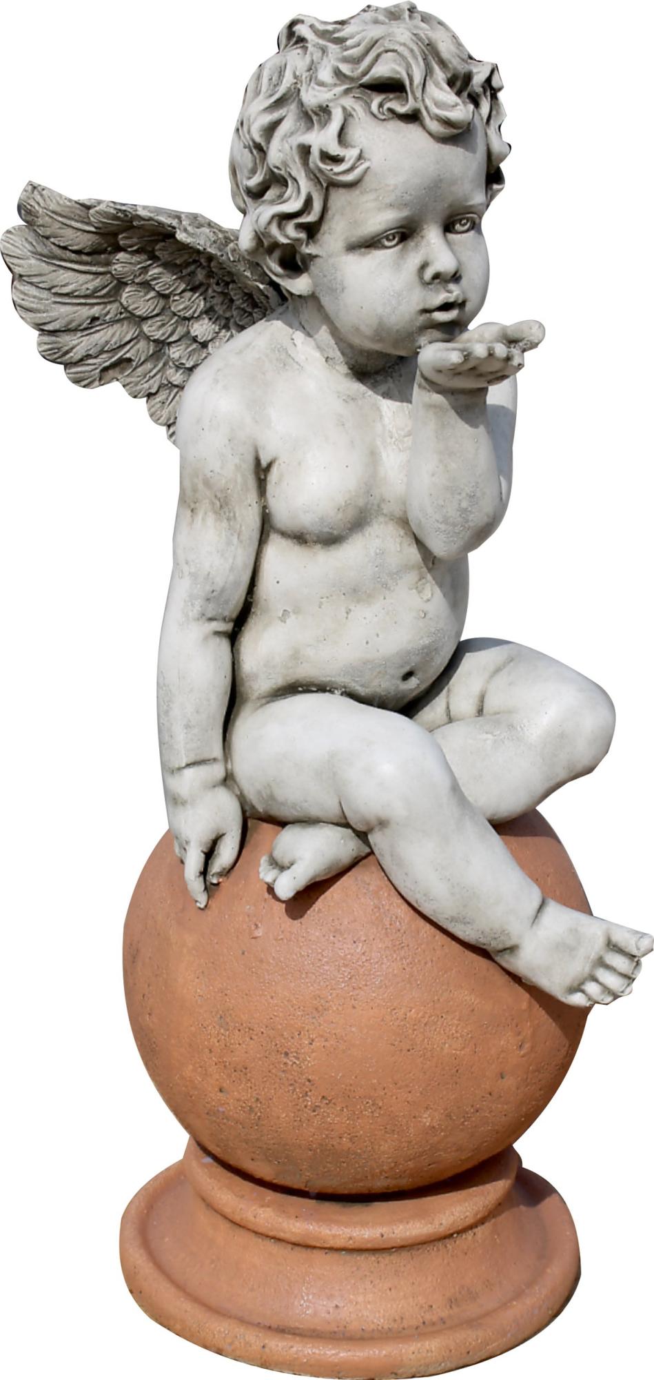 Figura decorativa ángel romántico de 75 cm ceniza
